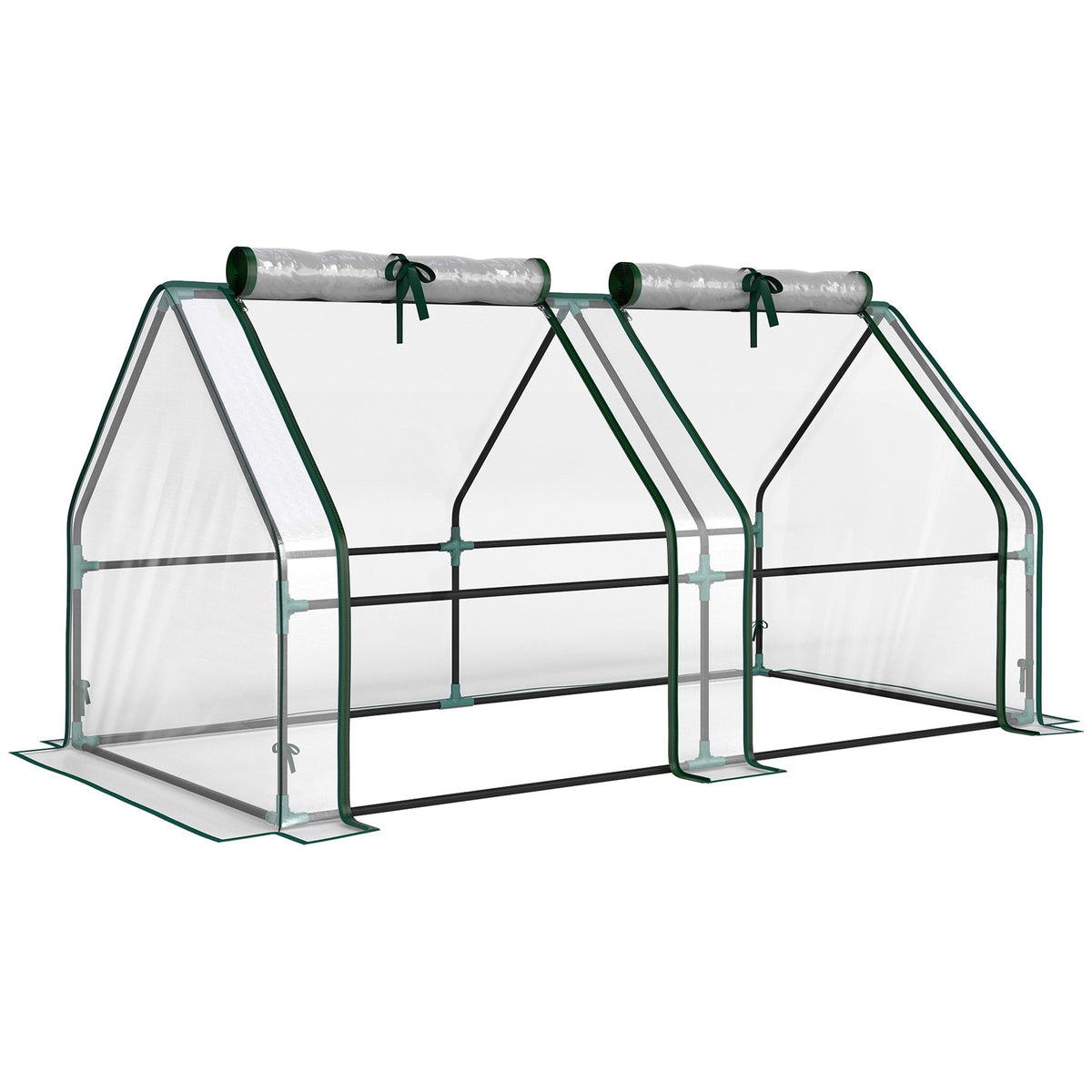 Portable Greenhouse with Zipper Doors, 180x90x90 cm, PVC Cover