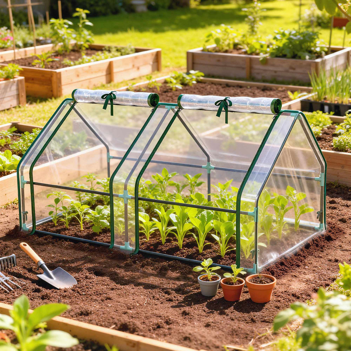 Portable Greenhouse with Zipper Doors, 180x90x90 cm, PVC Cover