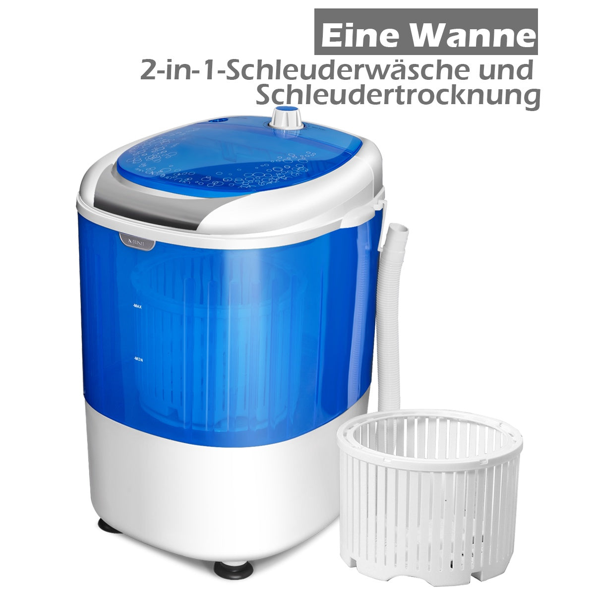 Portable Mini Washing Machine, 2.5kg Spin Dryer, Blue