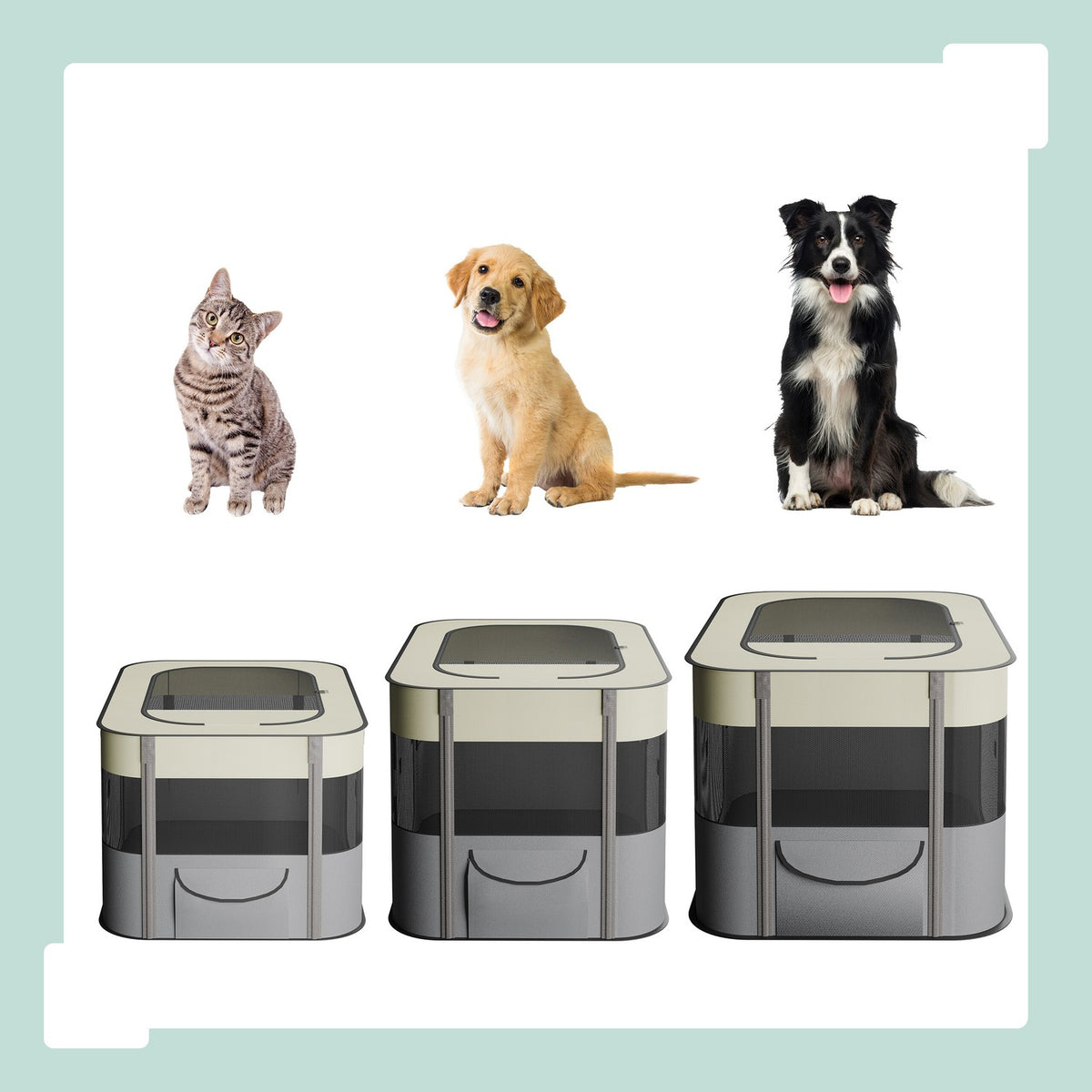 Portable Pet Playpen for Cats & Dogs, Indoor/Outdoor Use