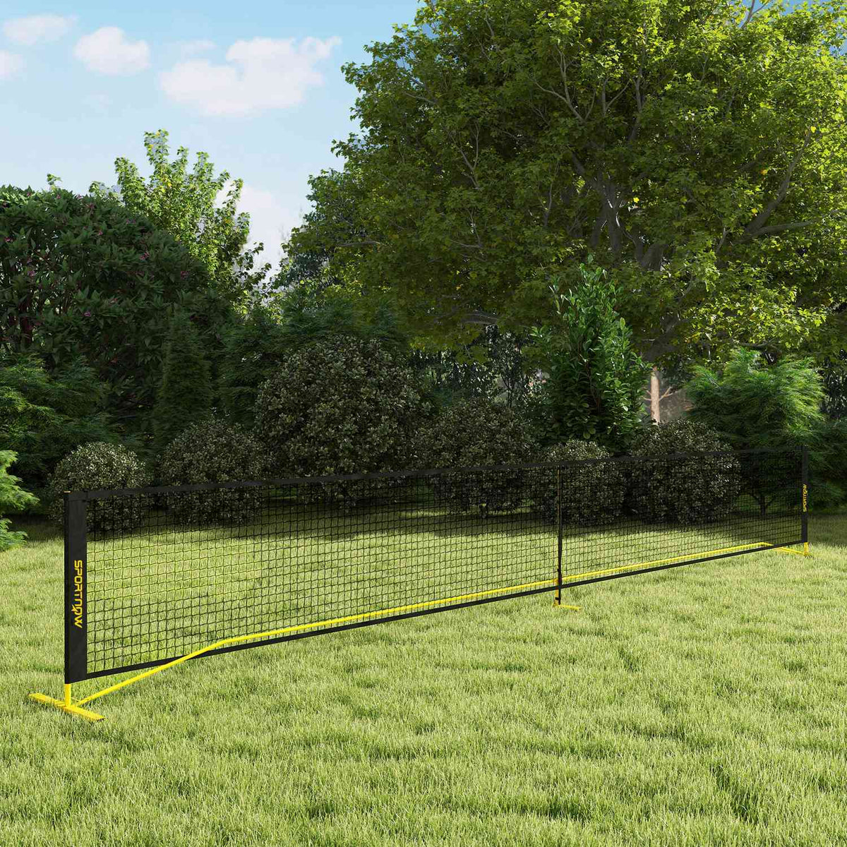 Portable Pickleball Net 6.7m with Carry Bag Metal Frame for Indoor Outdoor Yellow