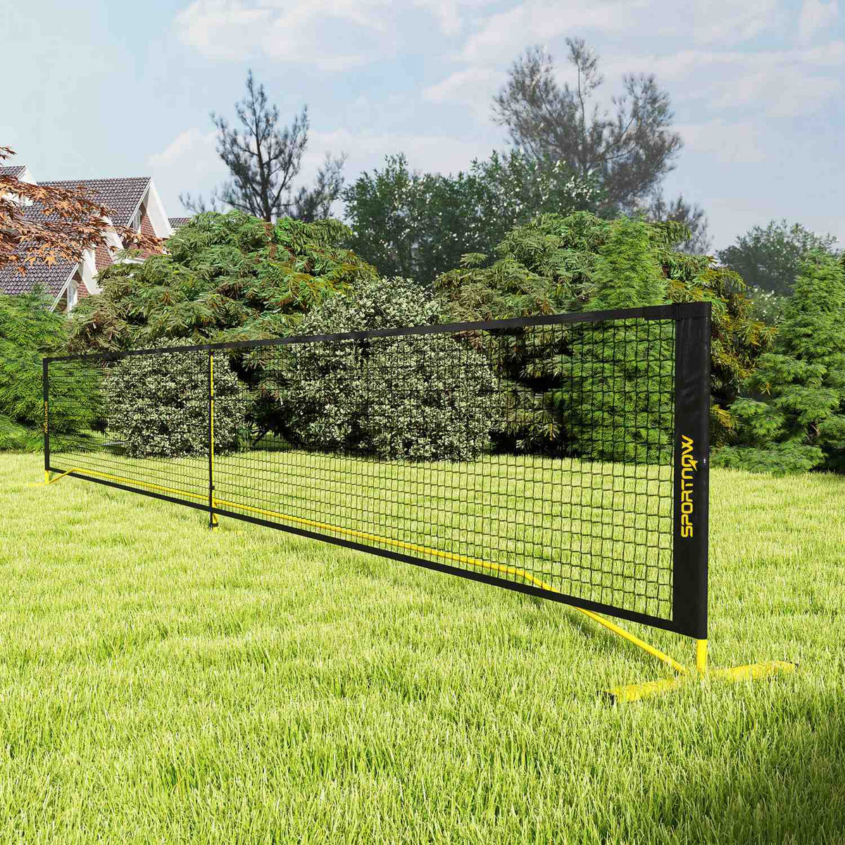 Portable Pickleball Net 6.7m with Carry Bag Metal Frame for Indoor Outdoor Yellow
