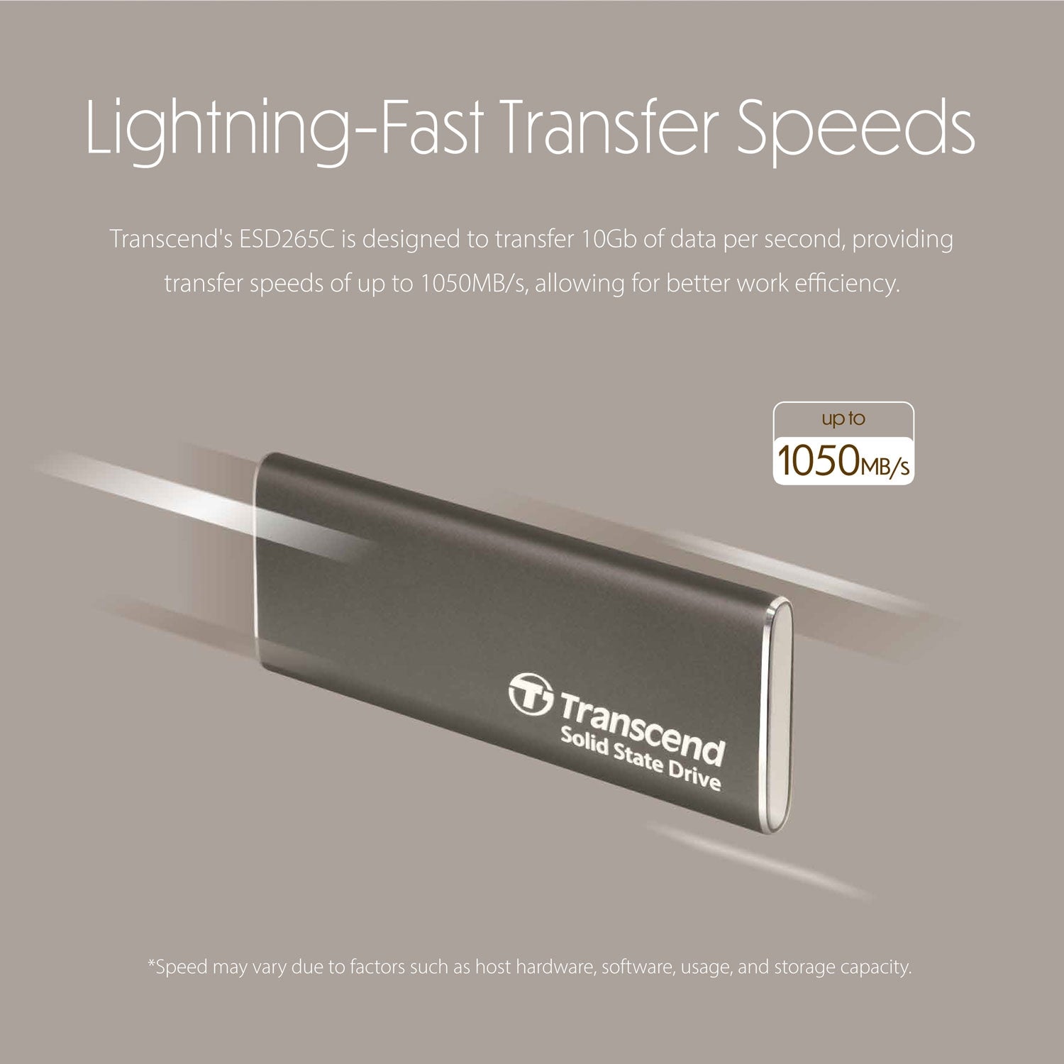 Portable SSD ESD256C USB-C 1TB 10Gbps (R1050/W950 Mb/s) Aluminum