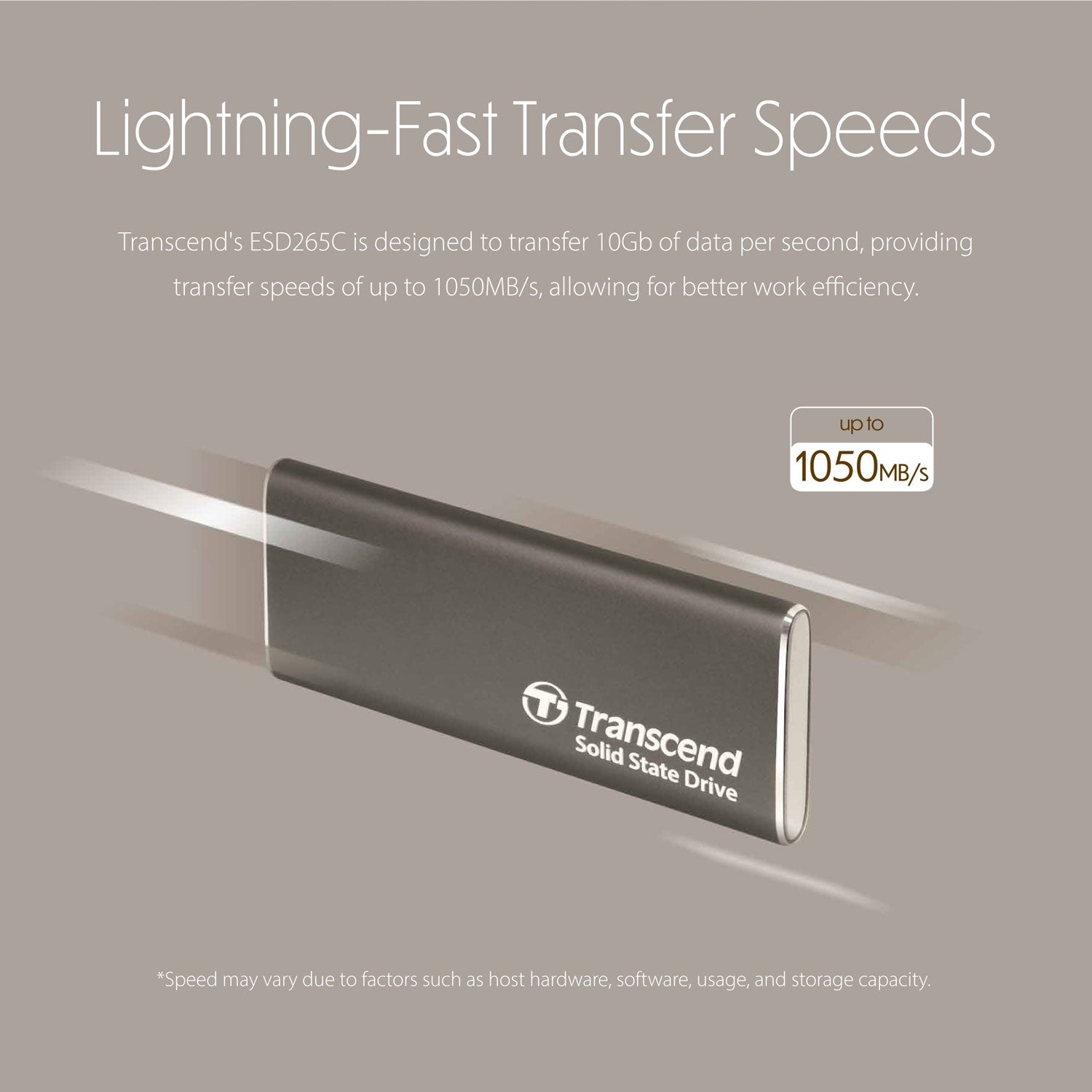 Portable SSD ESD256C USB-C 500Gb 10Gbps (R1050/W950 Mb/s) Aluminum
