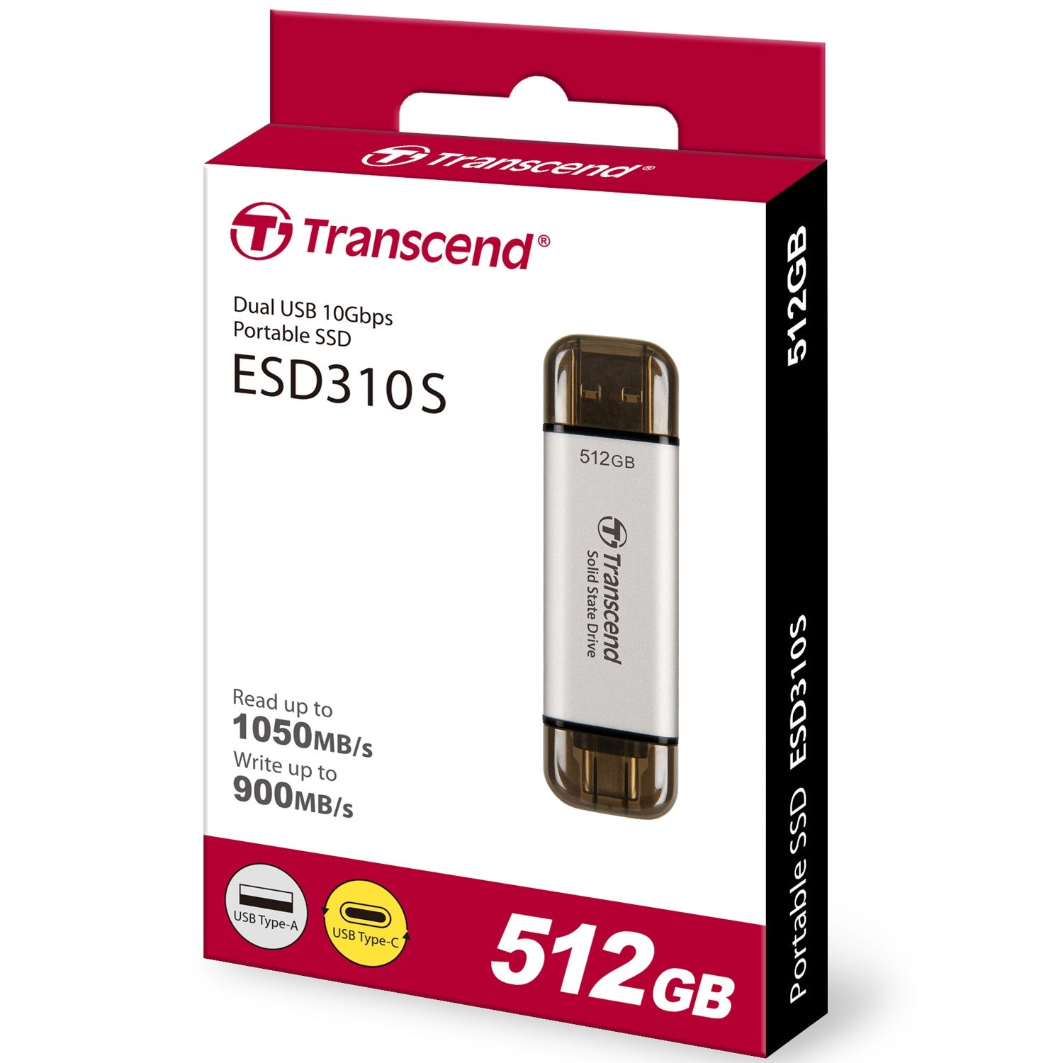Portable SSD ESD310C USB-C 512 GB (R1050/W950) Silver