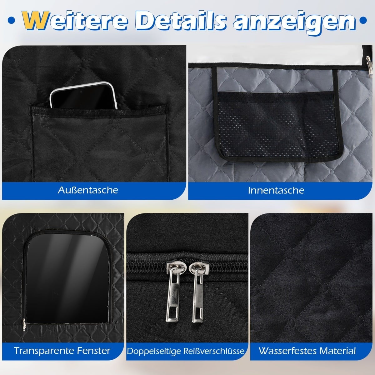 Portable Steam Sauna with Chair & Mat – Black, 88x88x179 cm