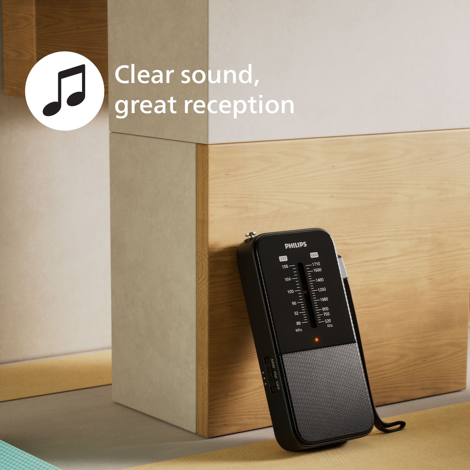 Portable analog FM/MW radio TAR1509