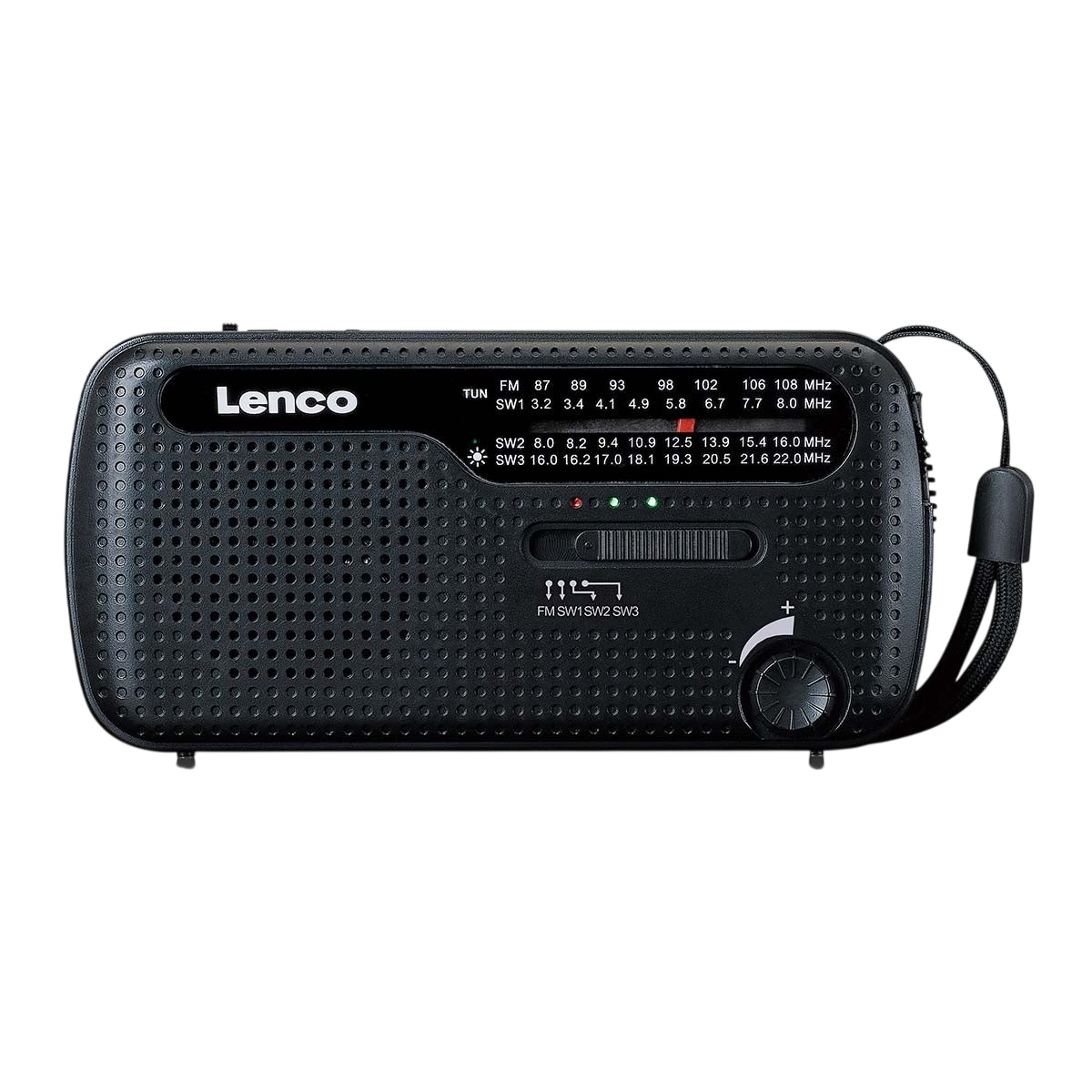 Portable wind-up emergency radio flashlight and power bank in one Black