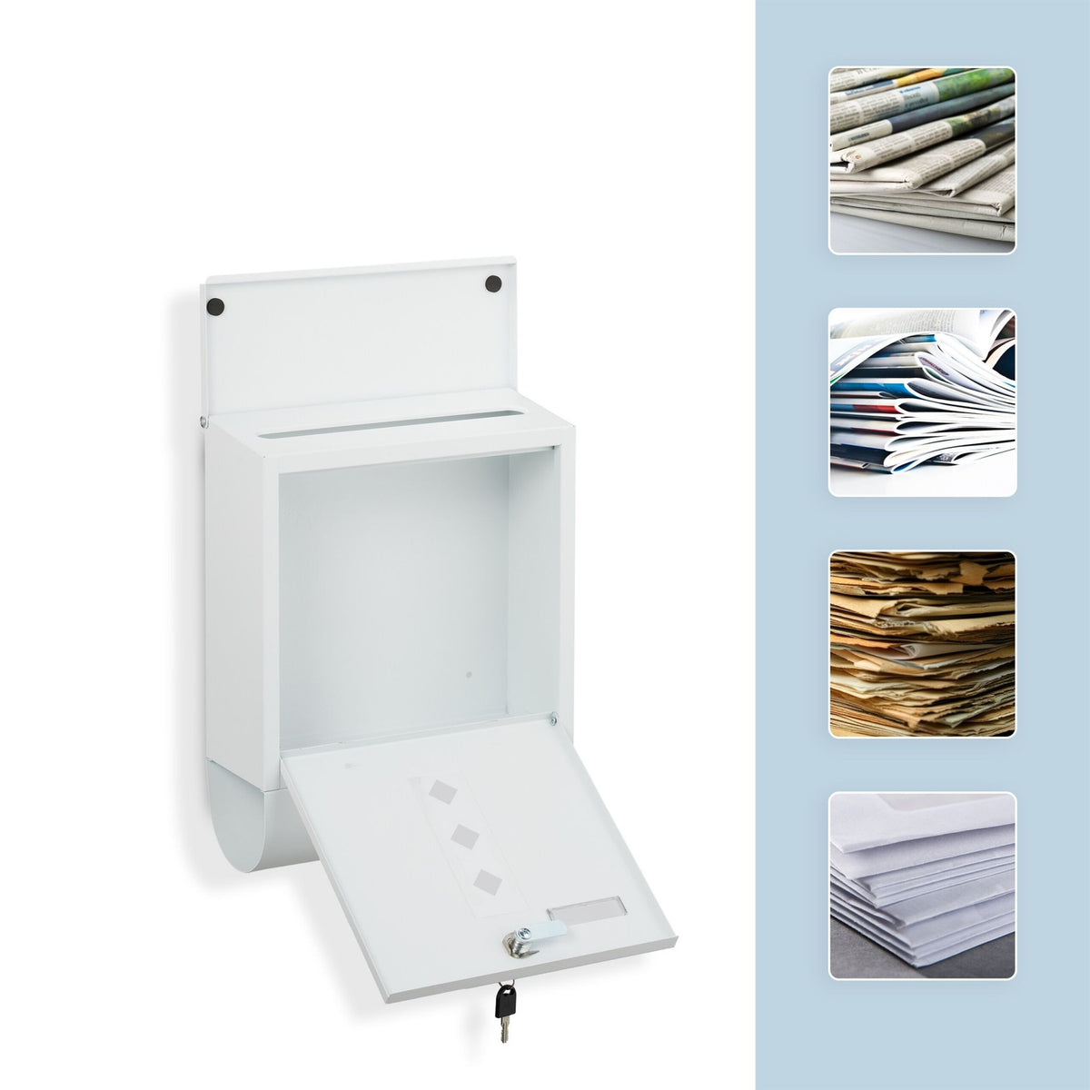 Postbox with Newspaper Holder – Minimalist Metal Design