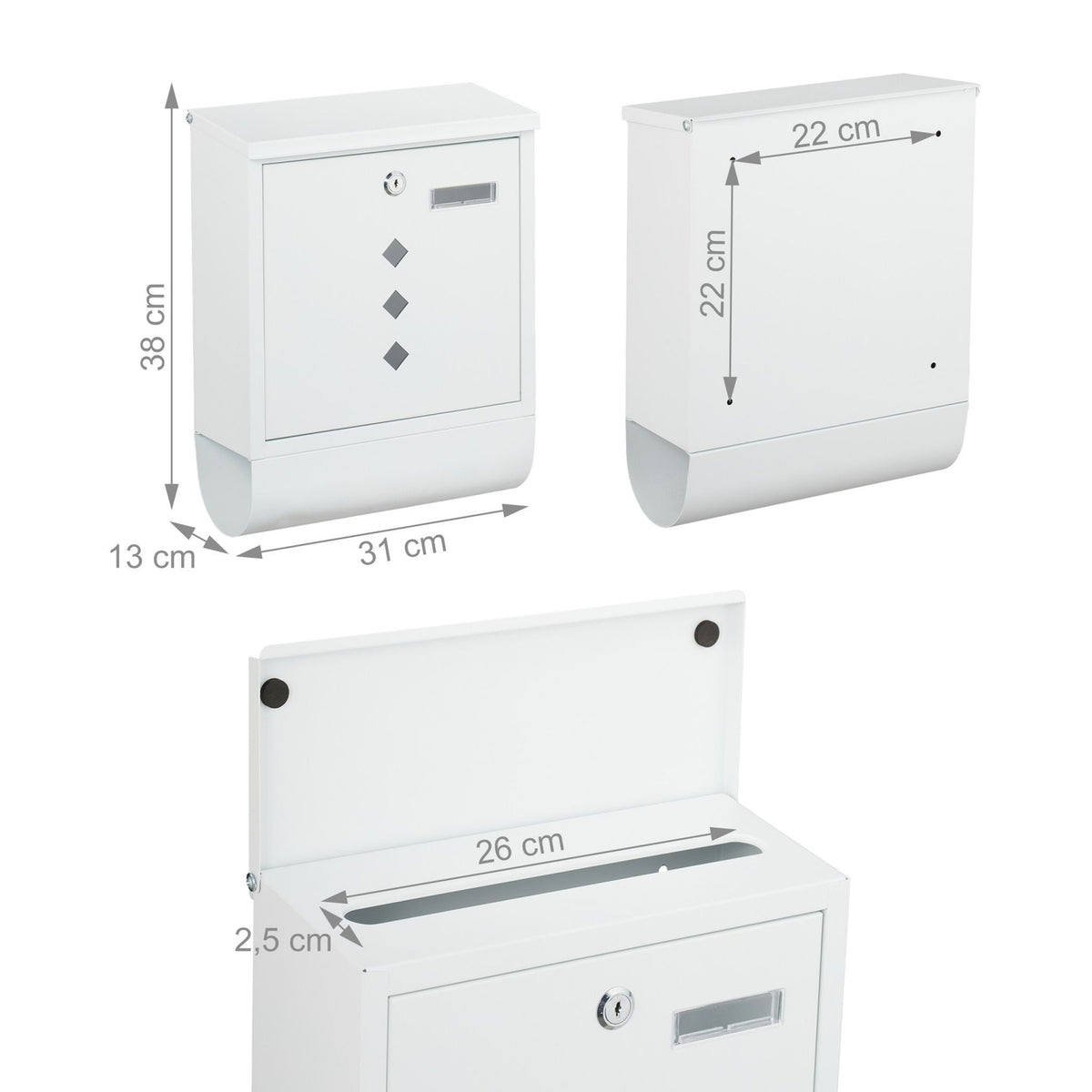 Postbox with Newspaper Holder – Minimalist Metal Design