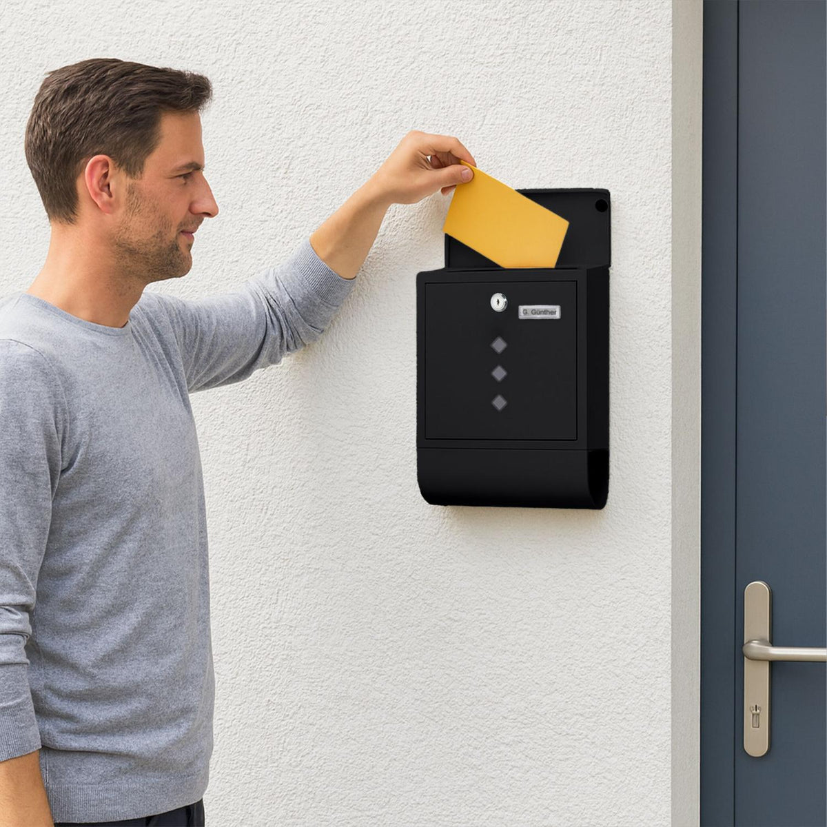 Postbox with Newspaper Holder – Minimalist Metal Design