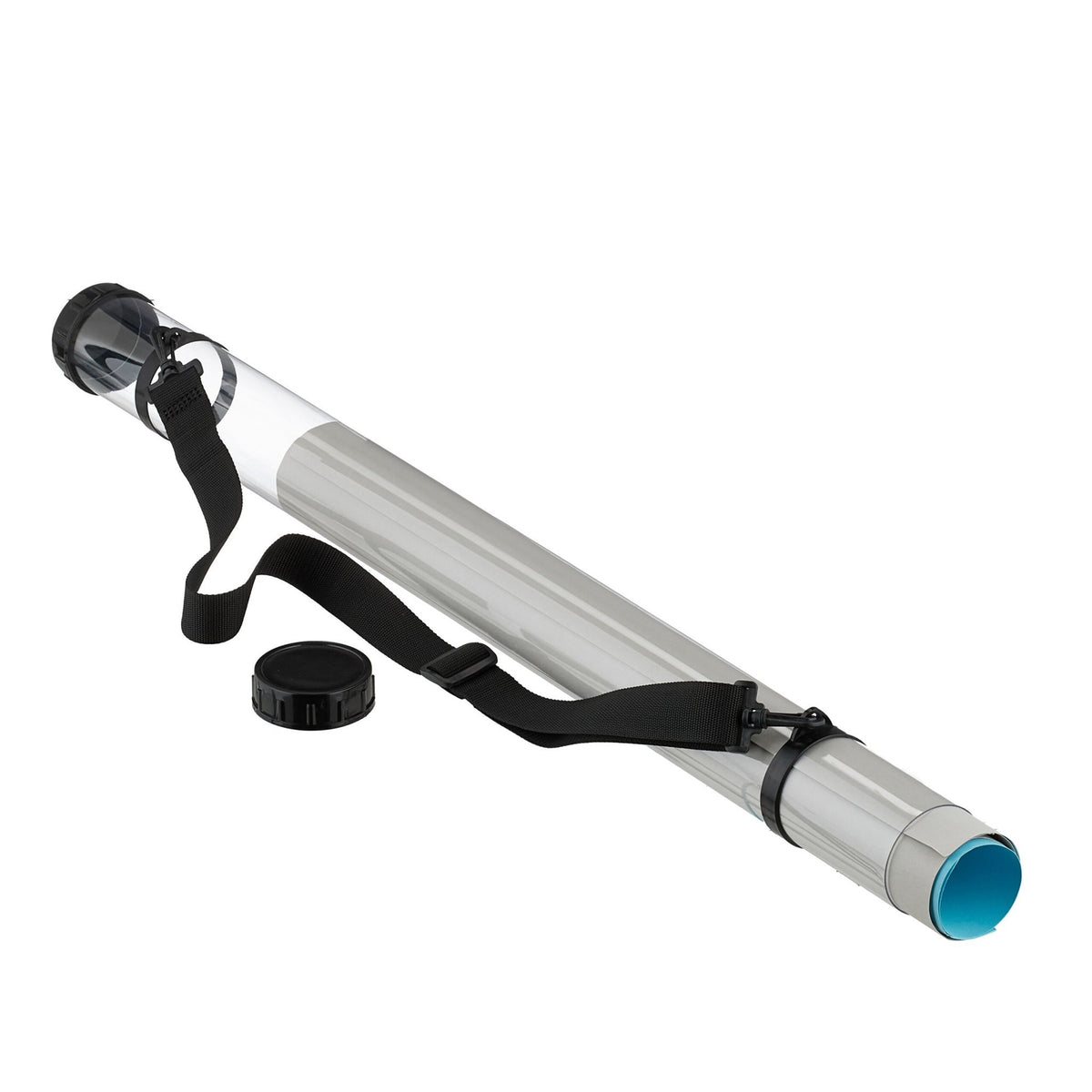 Poster Tube for Safe Transport, Transparent, Adjustable Strap