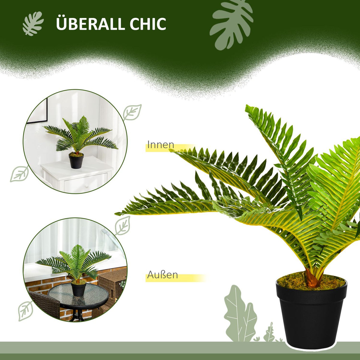 Pot 50cm Indoor Plant Green Living Room & Bedroom