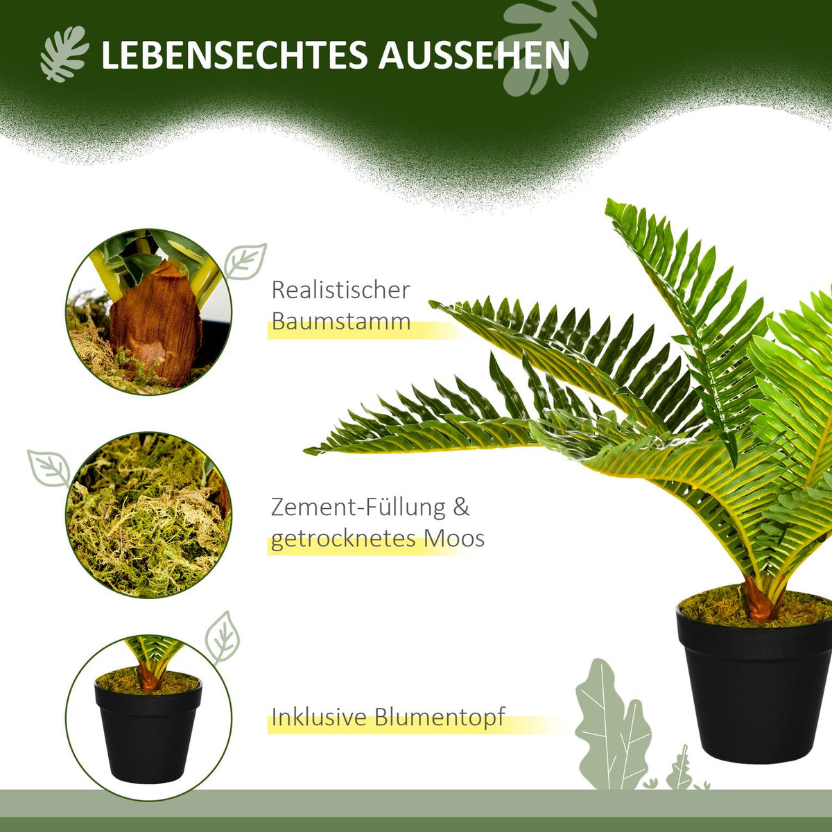 Pot 50cm Indoor Plant Green Living Room & Bedroom