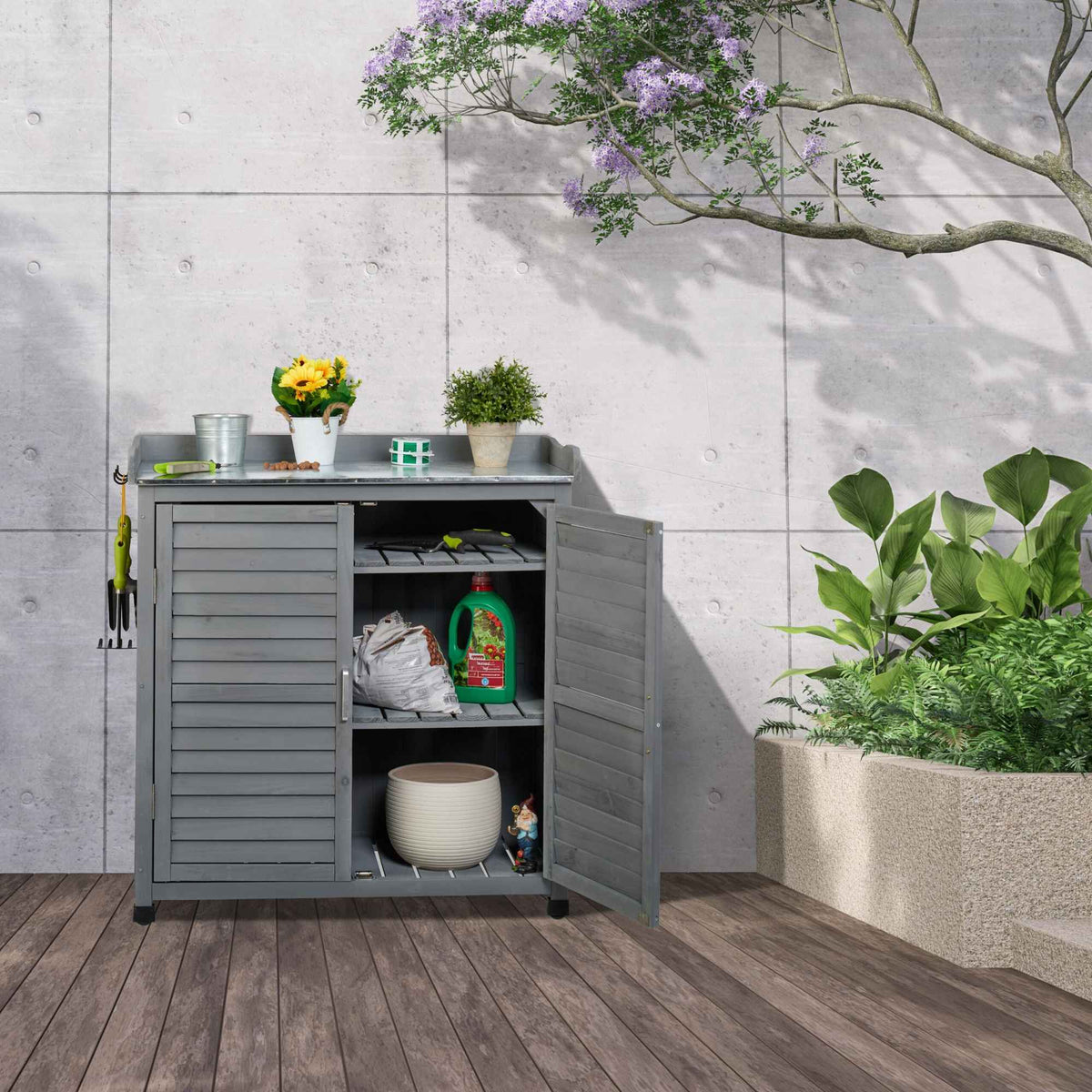 Potting Bench with Storage – Wooden Garden Table