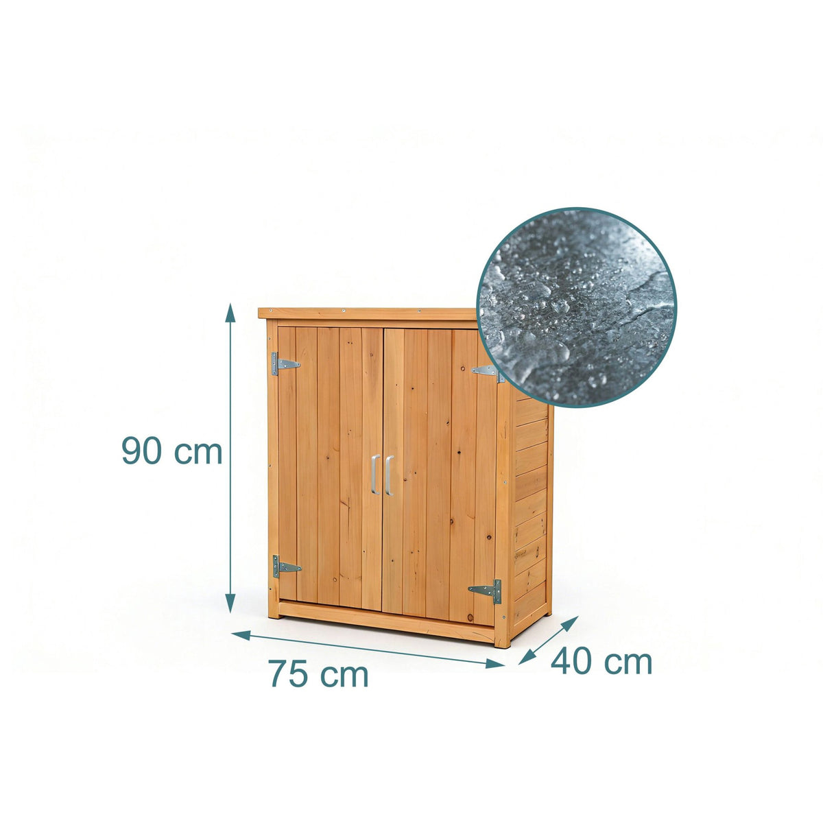 Potting Table with Cabinet and Galvanized Worktop
