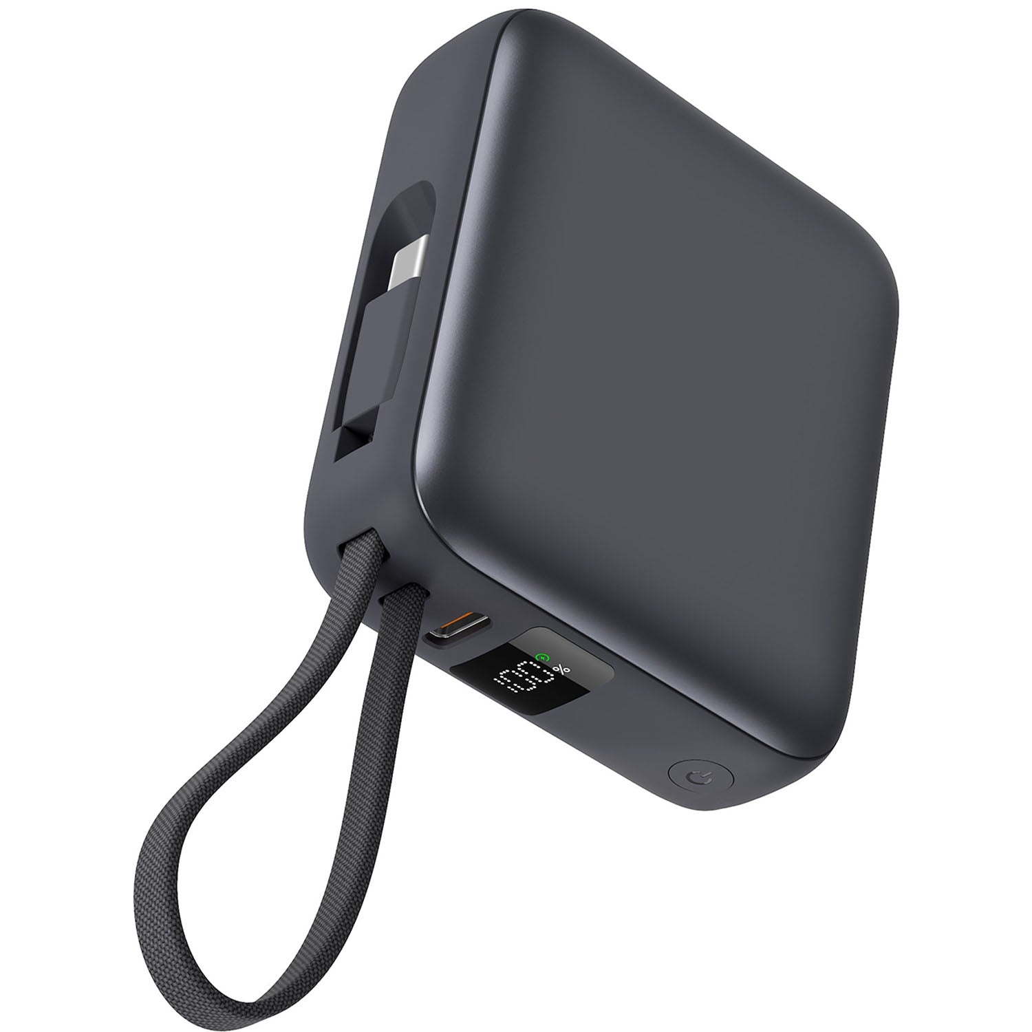 Power Bank 10000mAh 22.5W PD, Dual USB-C Cables, Black