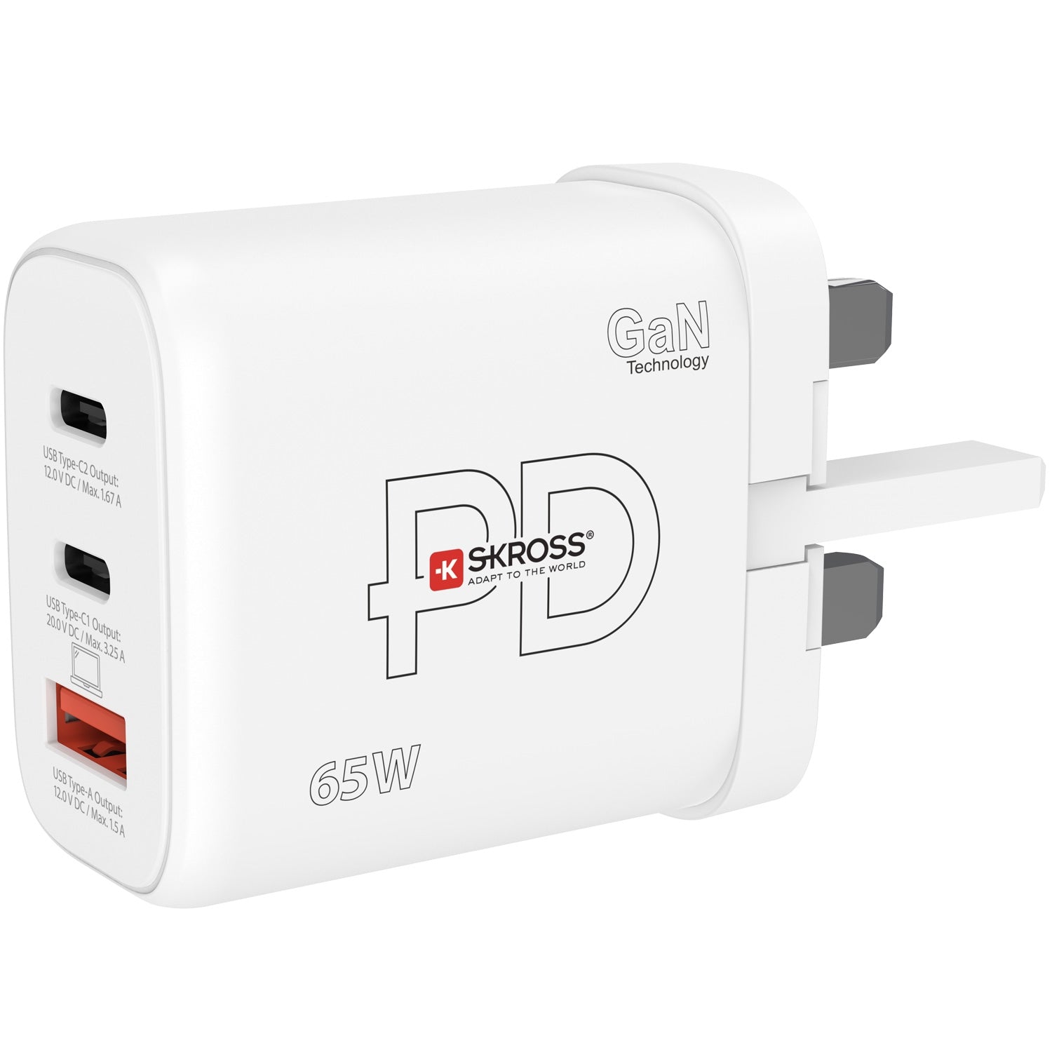 Power Charger UK etc. 2xUSB-C PD + 1xUSB-A GaN 65W