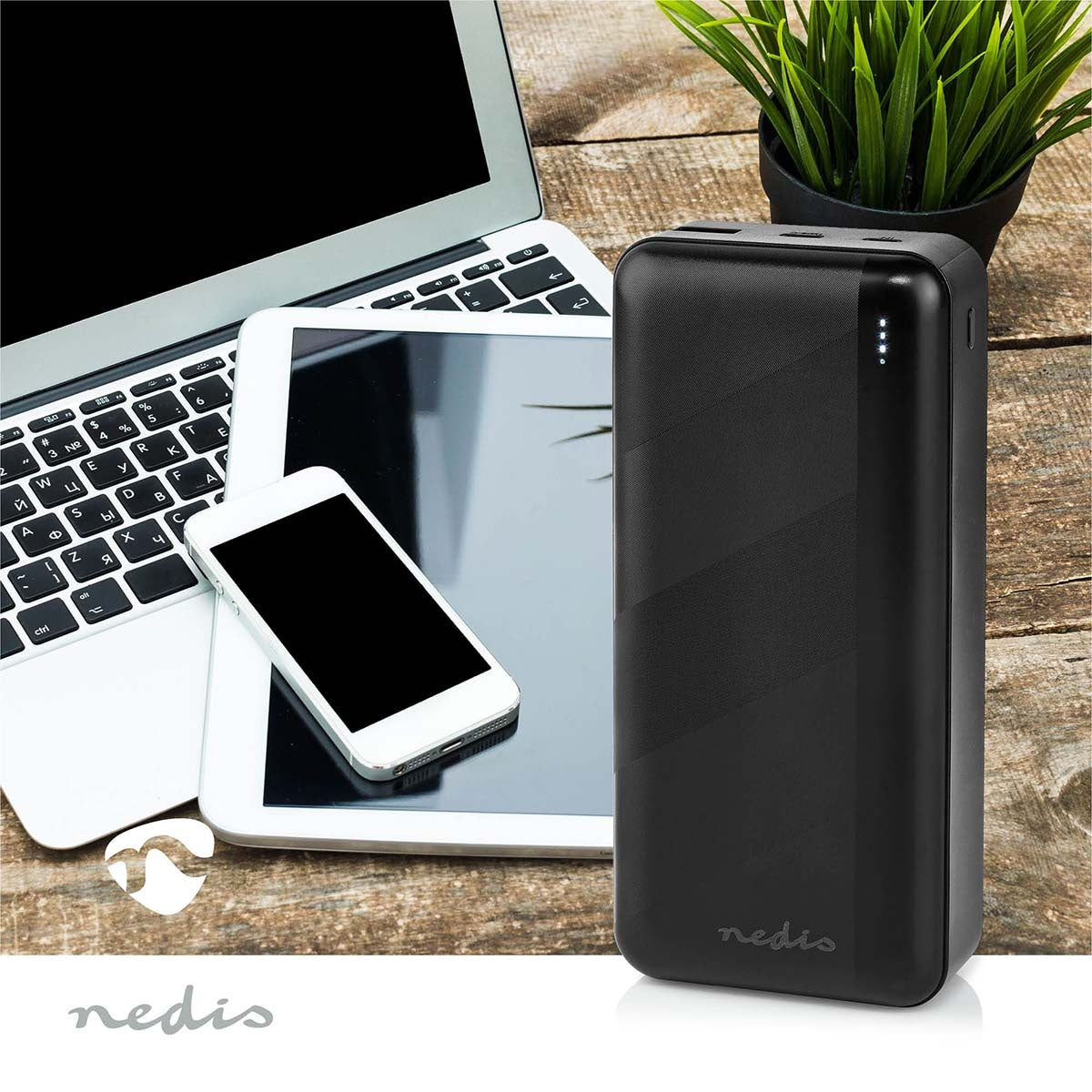 Powerbank | 32000 mAh | 2.4 / 3.0 / 3.25 A | Number of outputs: 2 | Output connection: 1x USB-A / 1x USB-C™ | Input connection: 1x Micro USB / 1x USB-C™ | PD3.0 45W / PD3.0 65W | Lithium-Polymer