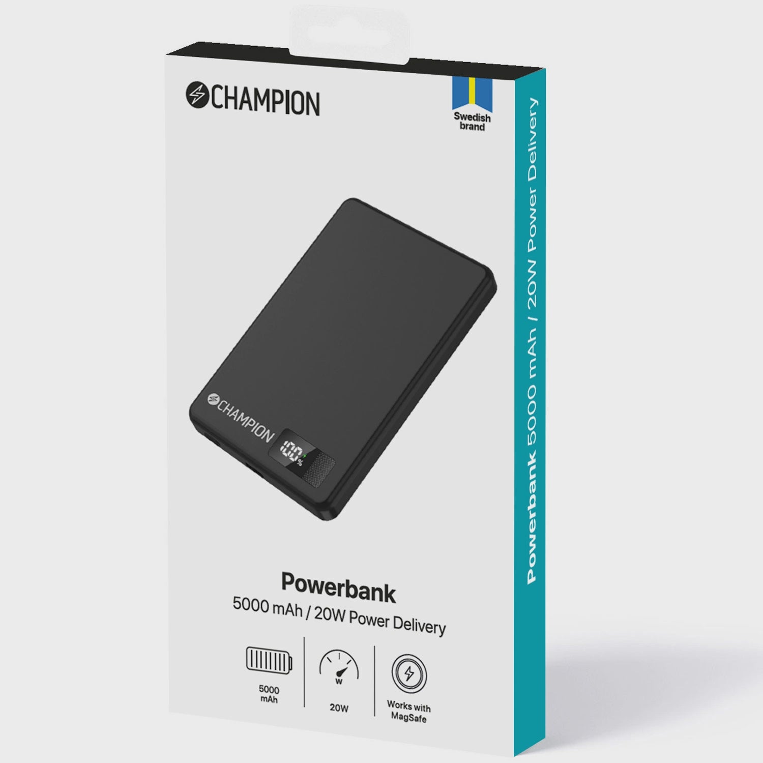 Powerbank 5000mAh, MagSafe Compatible, 20W PD, Black
