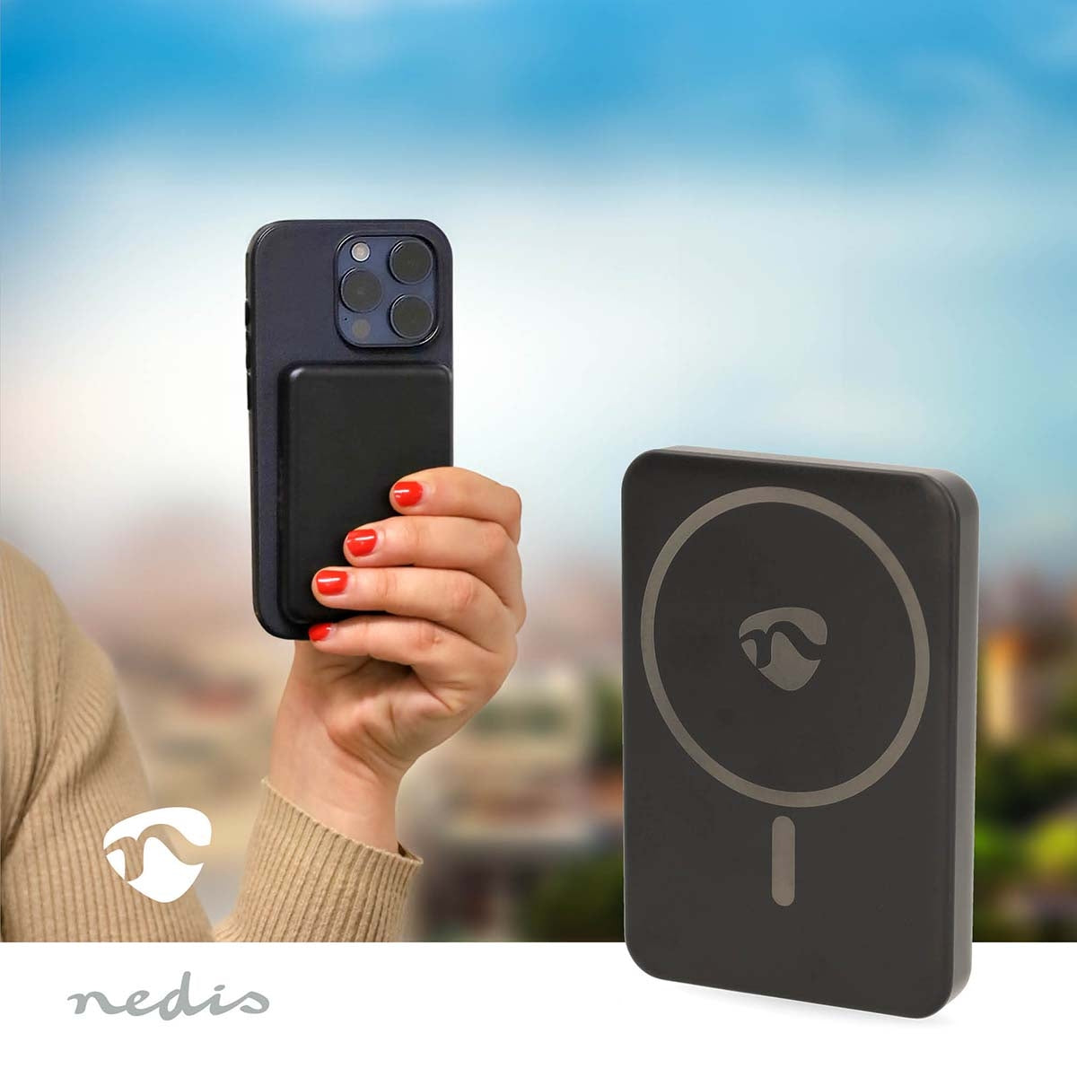 Powerbank | 5000 mAh | Wireless charging | 1.67 / 2.22 / 3.0 A | Number of outputs: 1 | Output connection: 1x USB-C™ | Input connection: 1x USB-C™ | PD3.0 20W | Lithium-Polymer