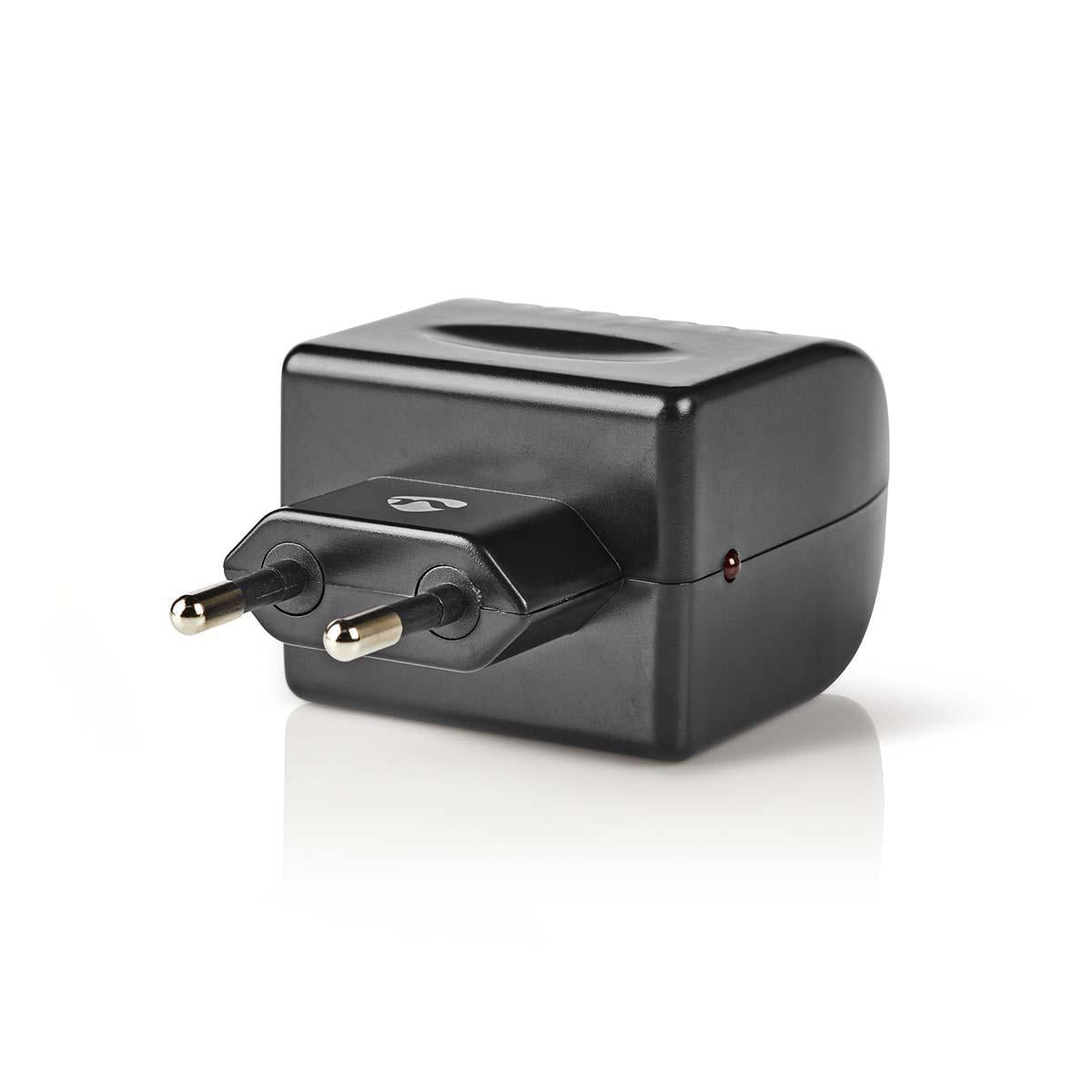 Power outlet Adapter | Euro / Type C (CEE 7/16) | 100 - 240 V AC 50/60 Hz | 12 V DC | 6 W| Power adapter | 0.3 A| Black | Plastic