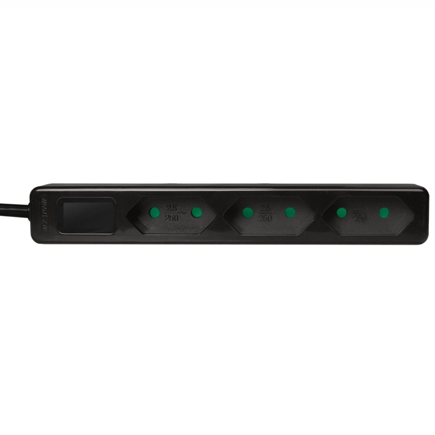 Power outlet Slim Euro 3-way 1.5m Black