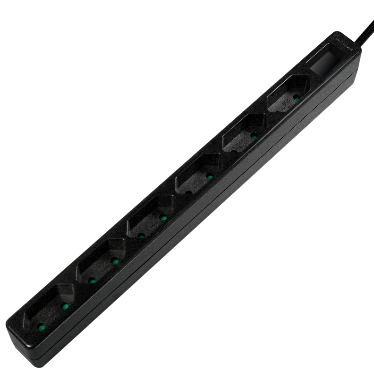 Power outlet Slim Euro 6-way 1.5m Black