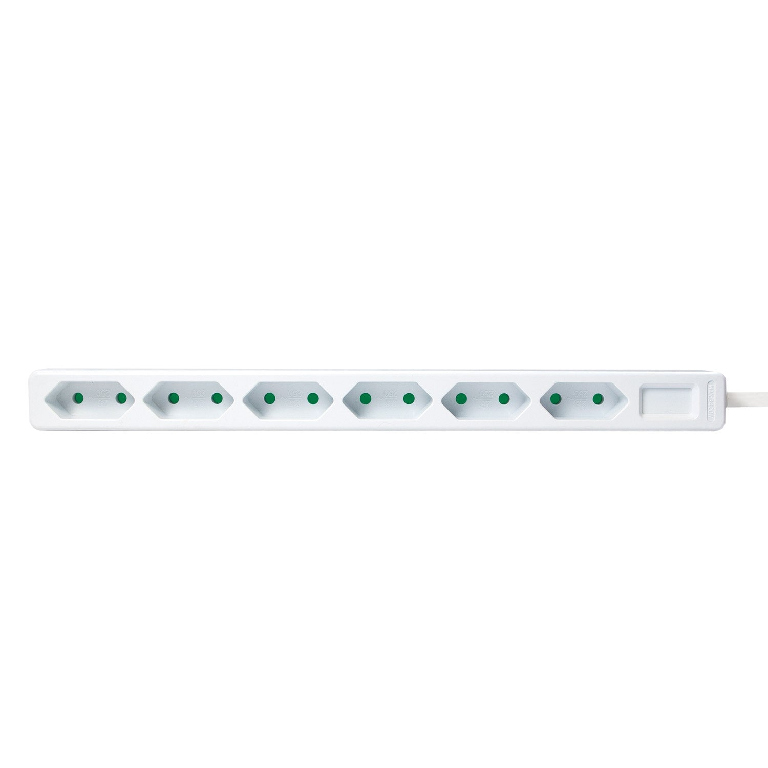 Power outlet Slim Euro 6-way 1.5m White