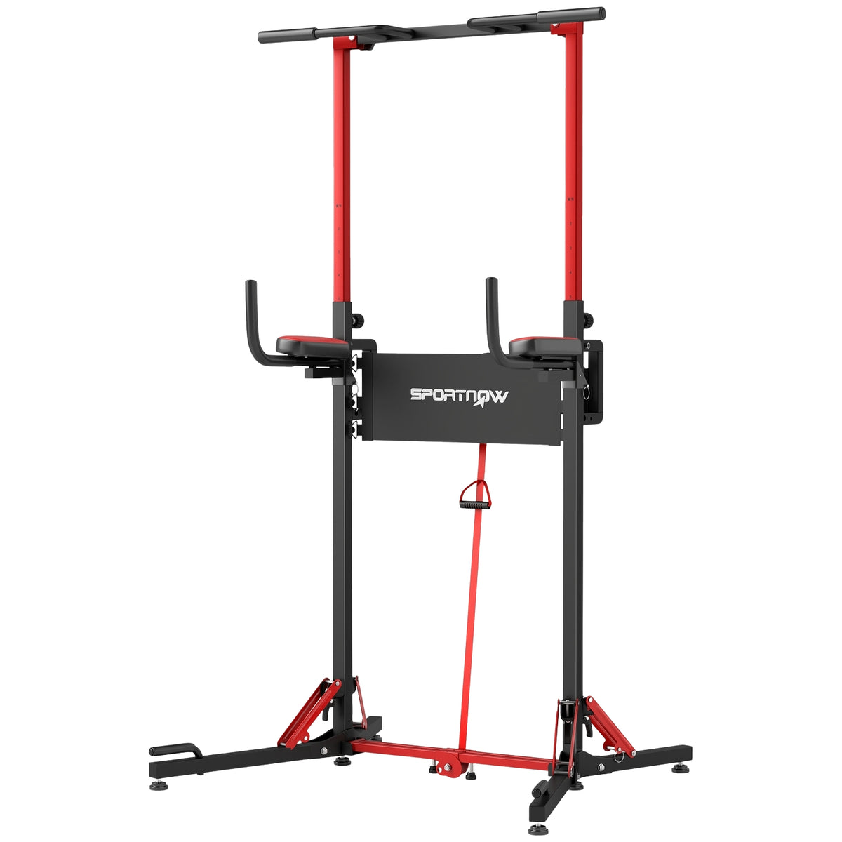 Power tower height adjustable 127-223 cm, multifunctional power tower, foldable pull-up tower, pull-up bar, power station max. 120 kg, for home training