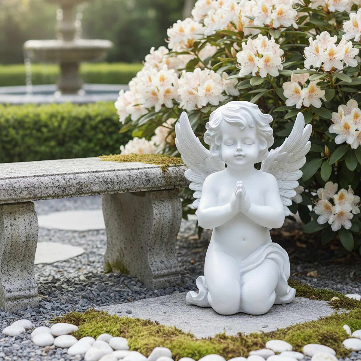 Praying Angel Statue for Cemetery or Garden