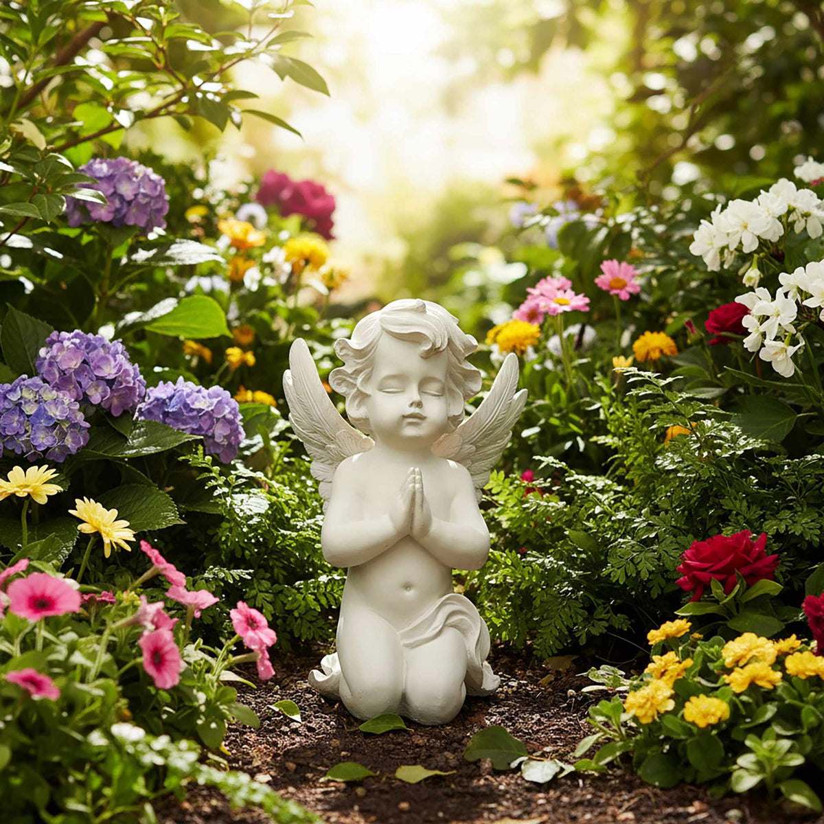 Praying Angel Statue for Cemetery or Garden