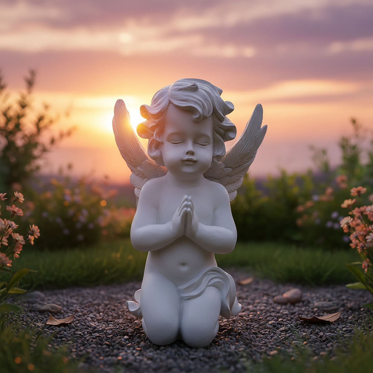 Praying Angel Statue for Cemetery or Garden