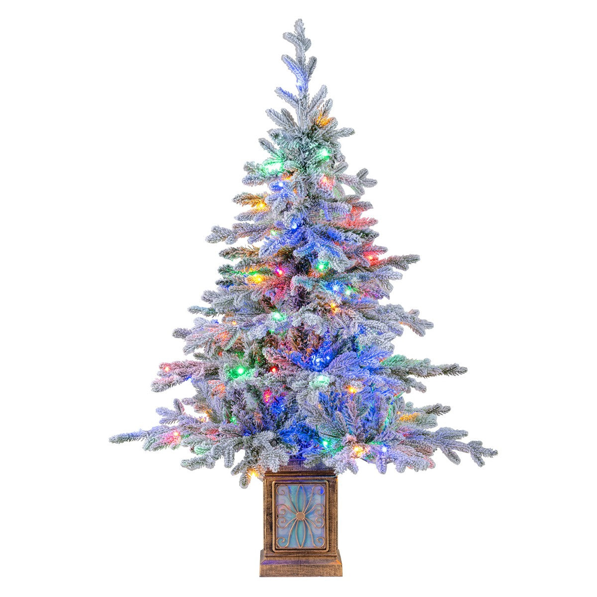 Pre-Lit Artificial Christmas Tree 120cm, 100 Color Lights