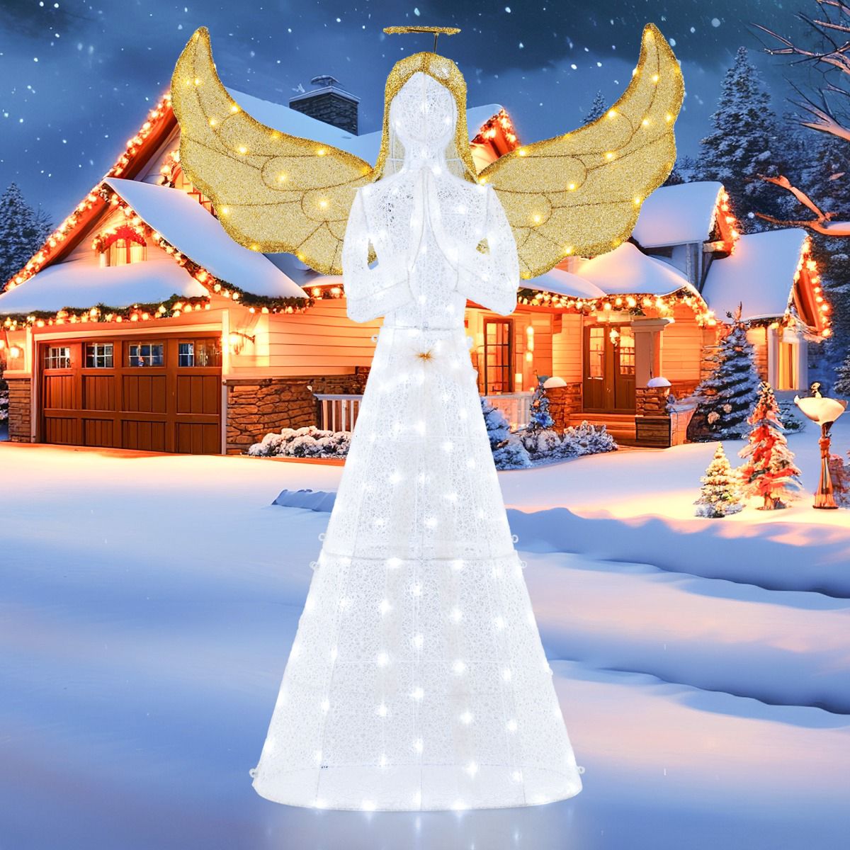 Pre-Lit Christmas Angel 1.55m, 150 LED, Indoor Outdoor