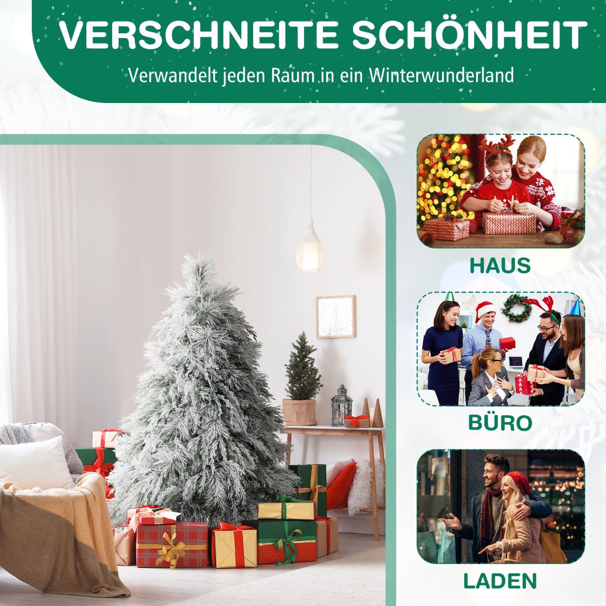Pre-Lit Hinged Christmas Tree 146cm, Warm White LEDs
