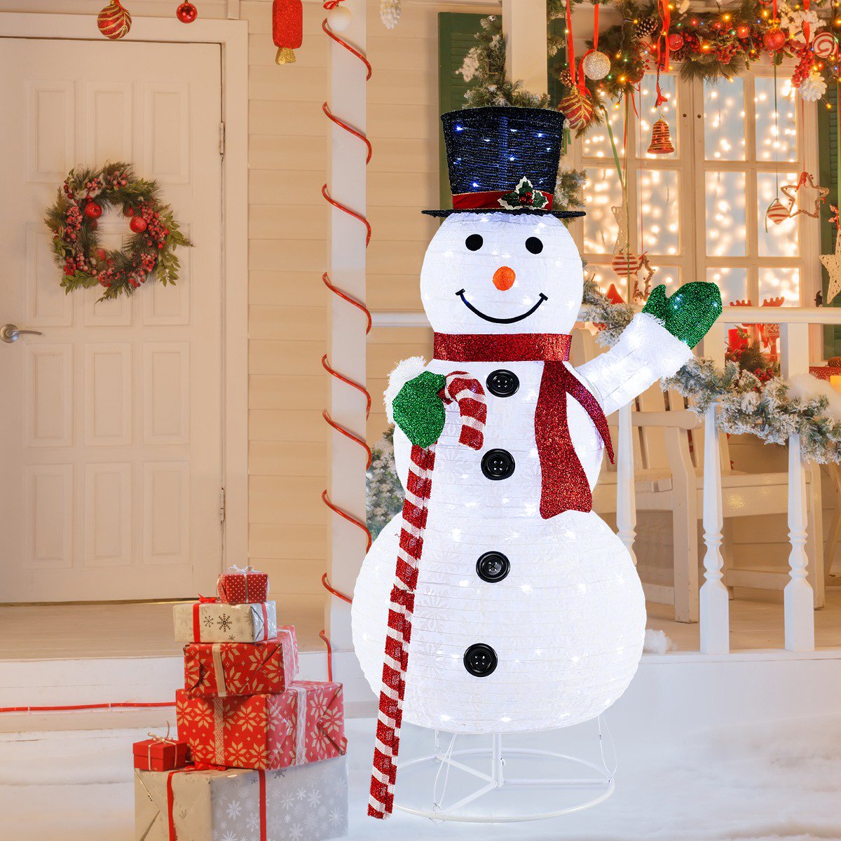 Pre-Lit Snowman Yard Decoration – 150 cm, 180 LEDs