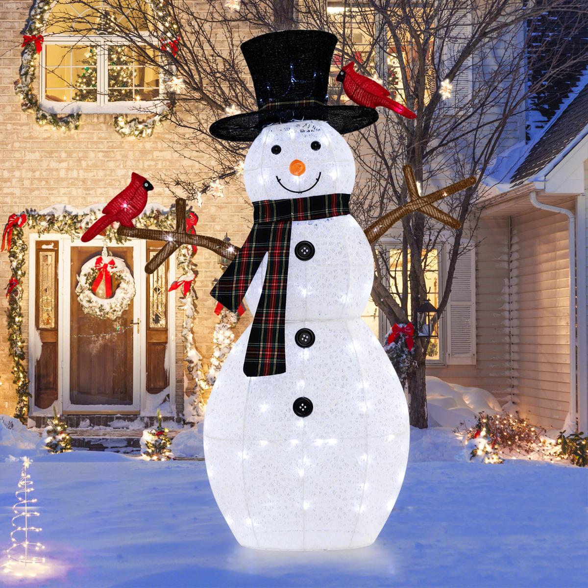 Pre-Lit Snowman Yard Stake, 50 Inch, 70 Cool White LEDs