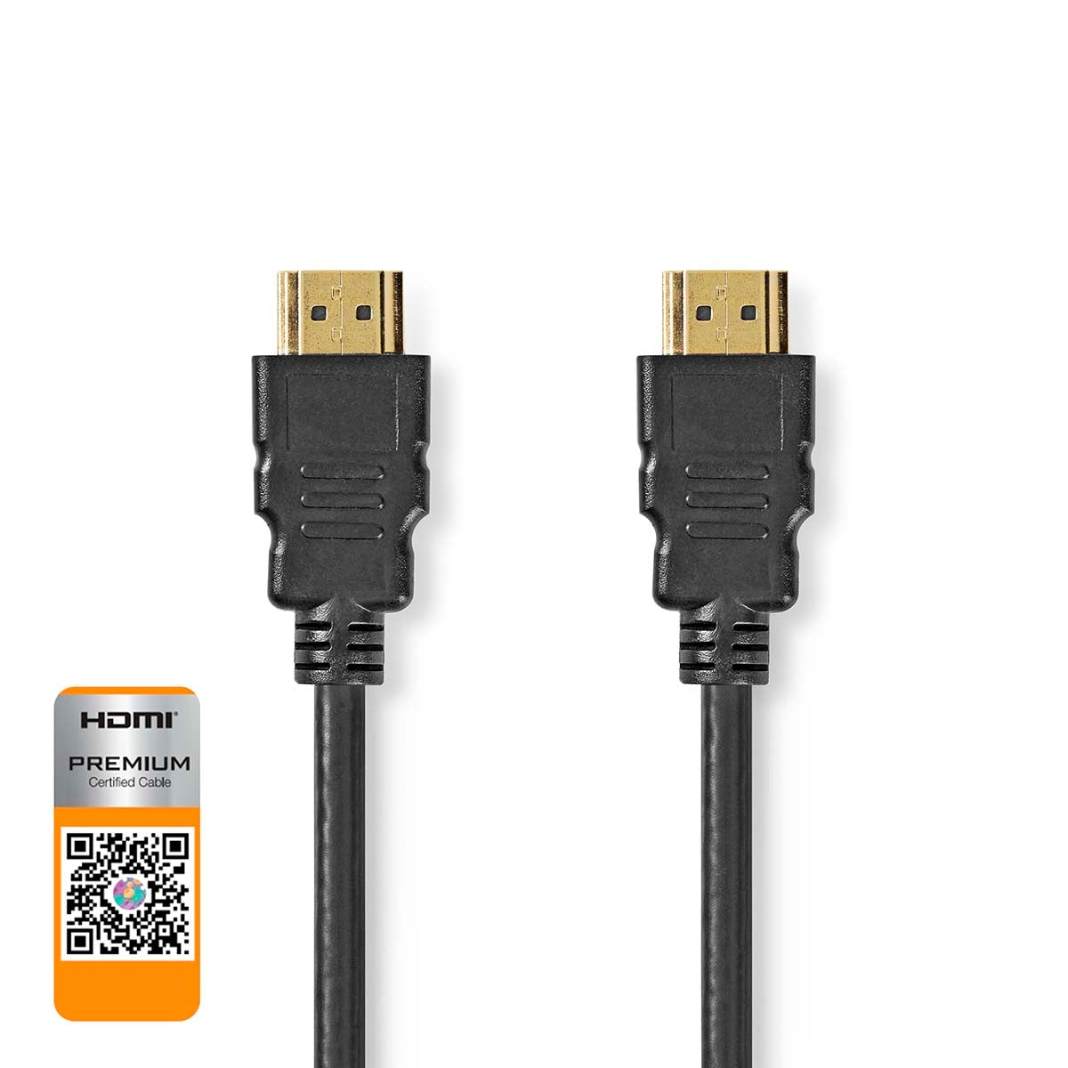 Premium High Speed HDMI™ Cable with Ethernet | HDMI™ Connector | HDMI™ Connector | 4K@60Hz | 18 Gbps | 1.00 m | Round | PVC | Black | Plastic bag
