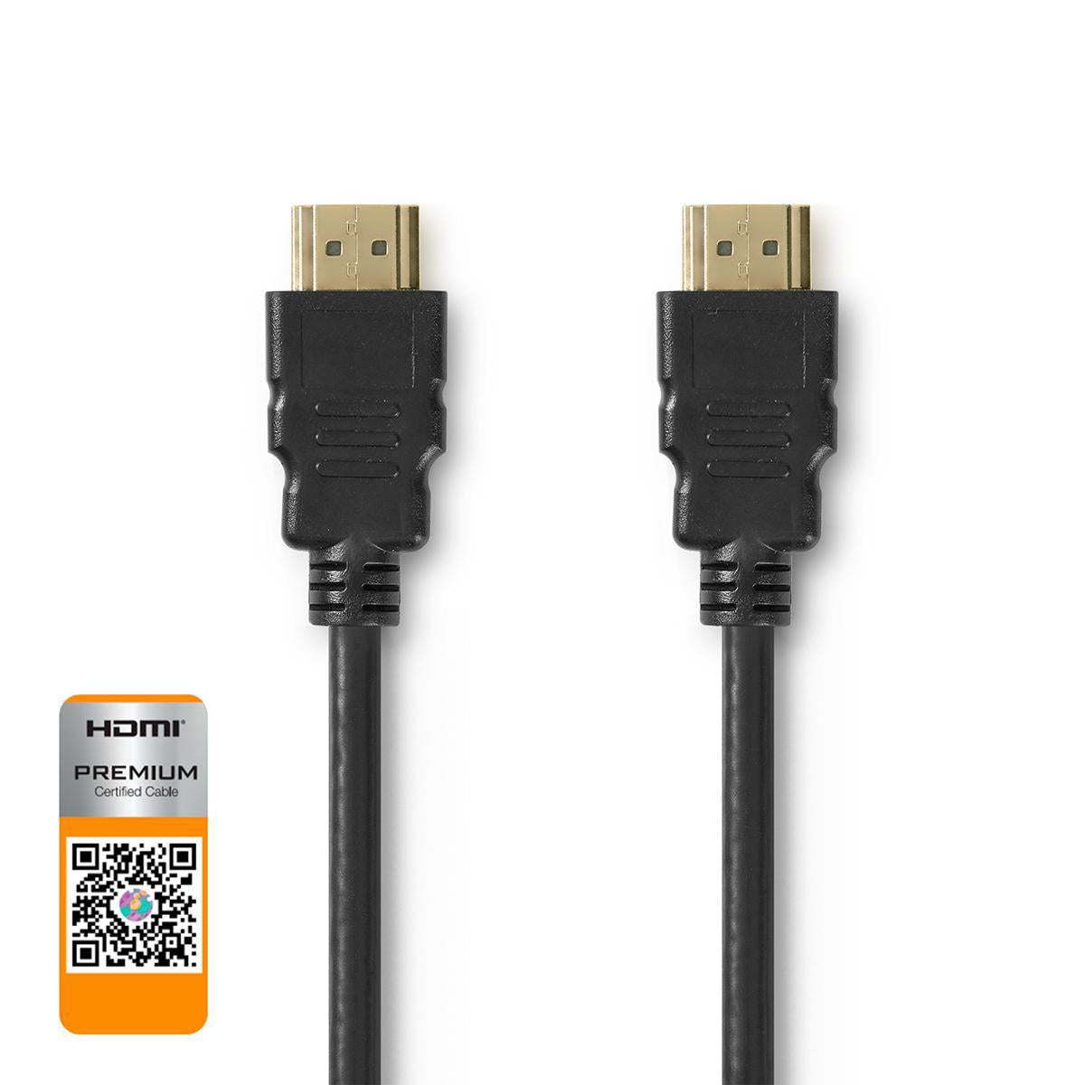 Premium High Speed HDMI™ Cable with Ethernet | HDMI™ Connector | HDMI™ Connector | 4K@60Hz | 18 Gbps | 5.00 m | Round | PVC | Black | Plastic bag