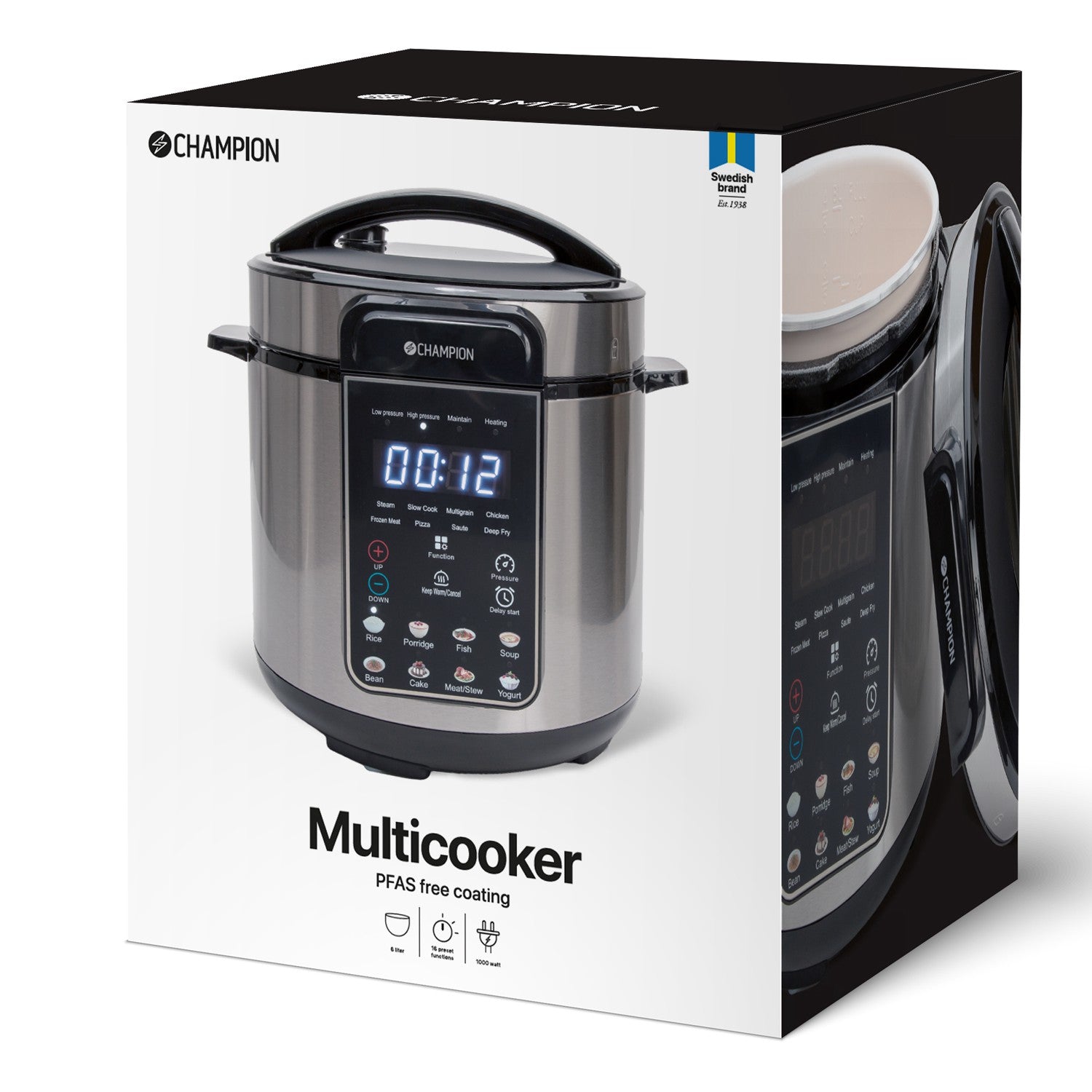 Pressure Multicooker, 16-in-1 Ceramic, 6L 1000W