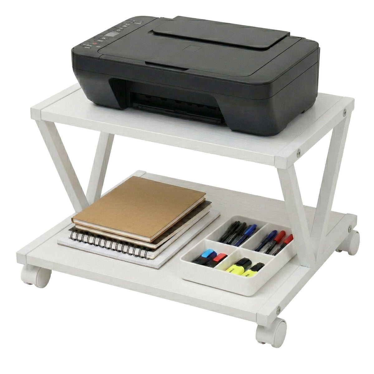 Printer Stand with Removable Castors – Two-Tier Shelf