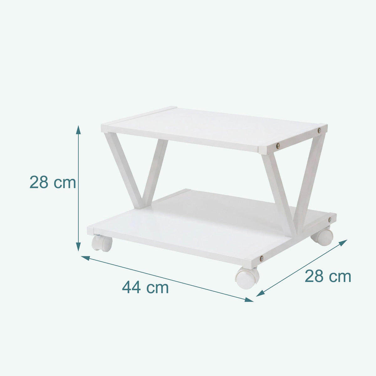 Printer Stand with Removable Castors – Two-Tier Shelf