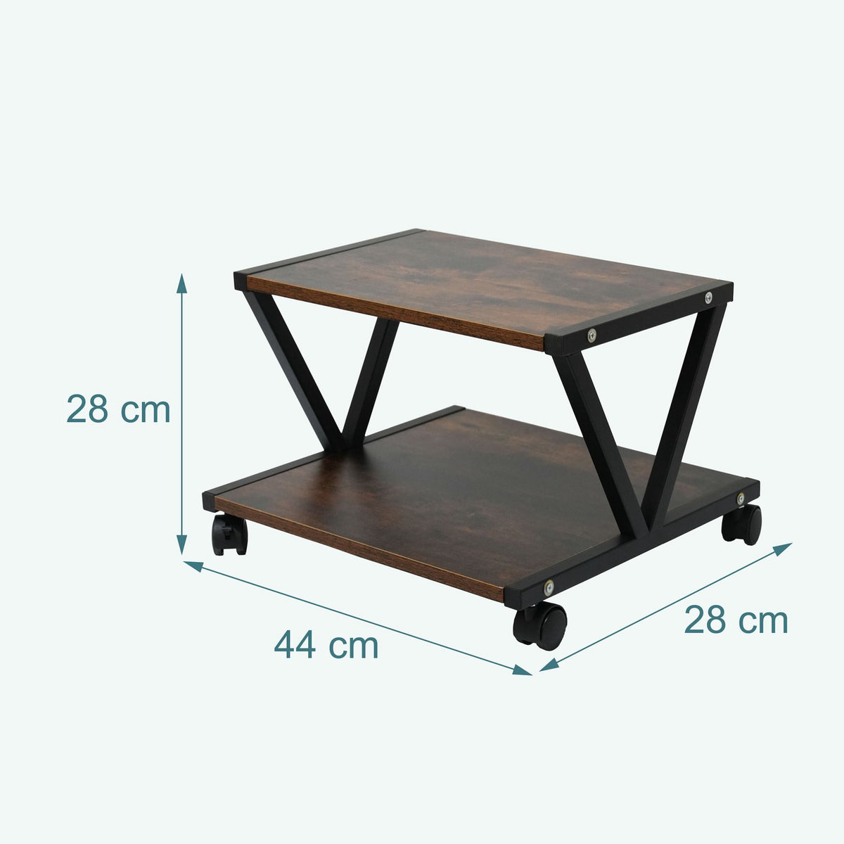 Printer Stand with Wheels – 2-Tier, Mobile Shelf