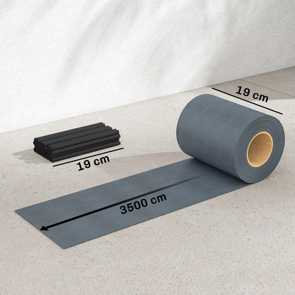 Privacy Fence Strips Set, UV-Resistant, Waterproof, 35m x 19cm, Gray