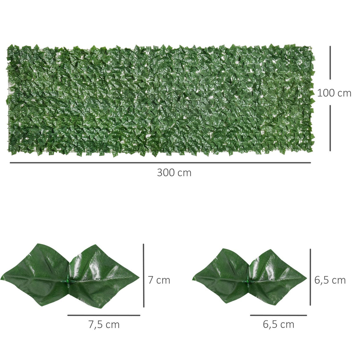 Privacy Hedge Artificial Hedge For Garden & Patio, Wall Decoration, Dark Green, 300X100Cm
