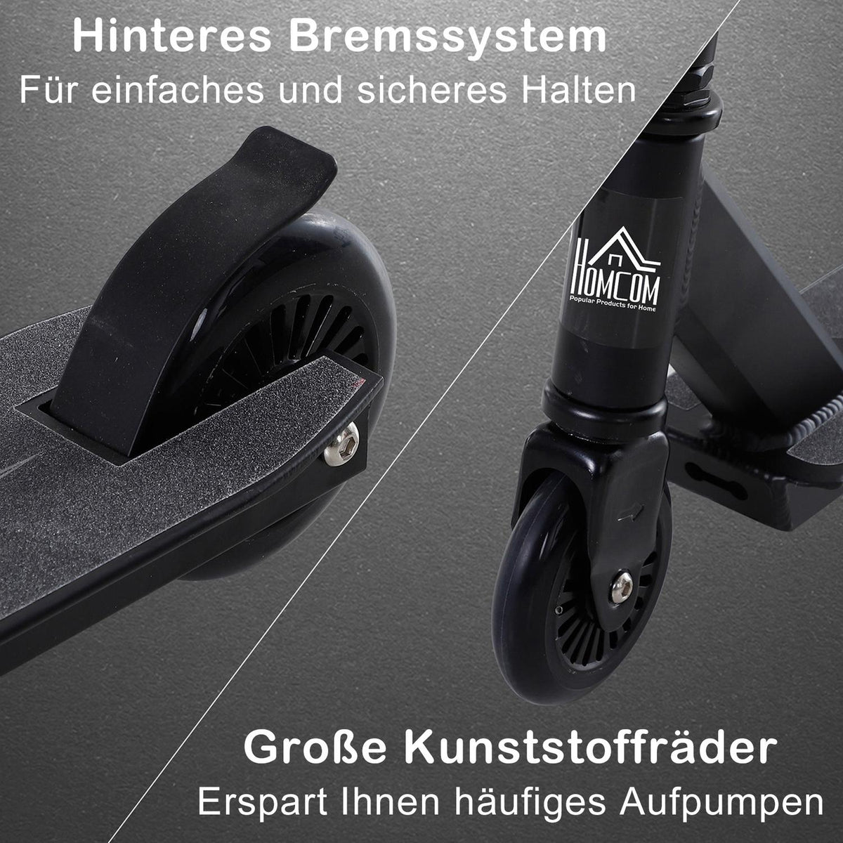 Pro Stunt Scooter, Kick Scooter, Freestyle Tricks, With 100Mm Pu Wheels, For Children And Adults, Aluminum, Black