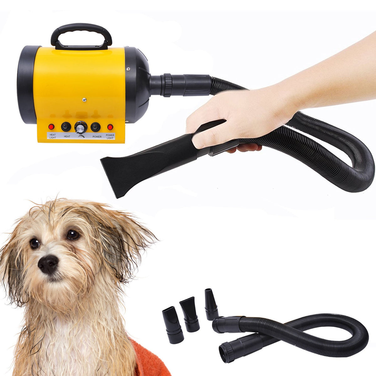 Professional Dog Hair Dryer Pet Dryer Dog Dryer 2800W Pvc Yellow 40 X 16 X 20 Cm