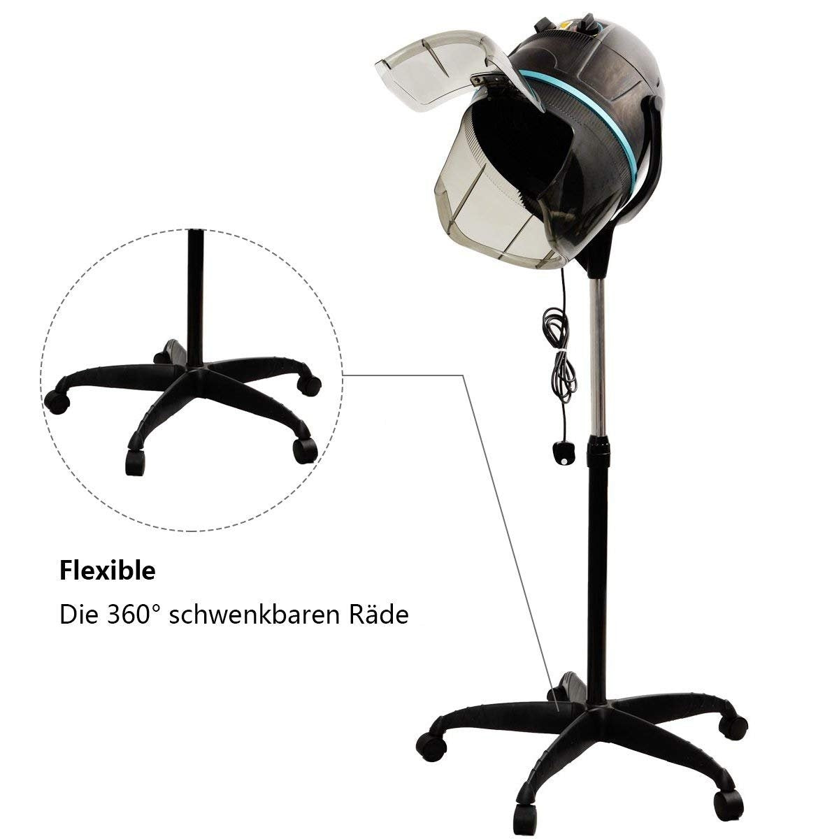 Professional hair dryer hood hair drying hood salon hairdresser stand height adjustable