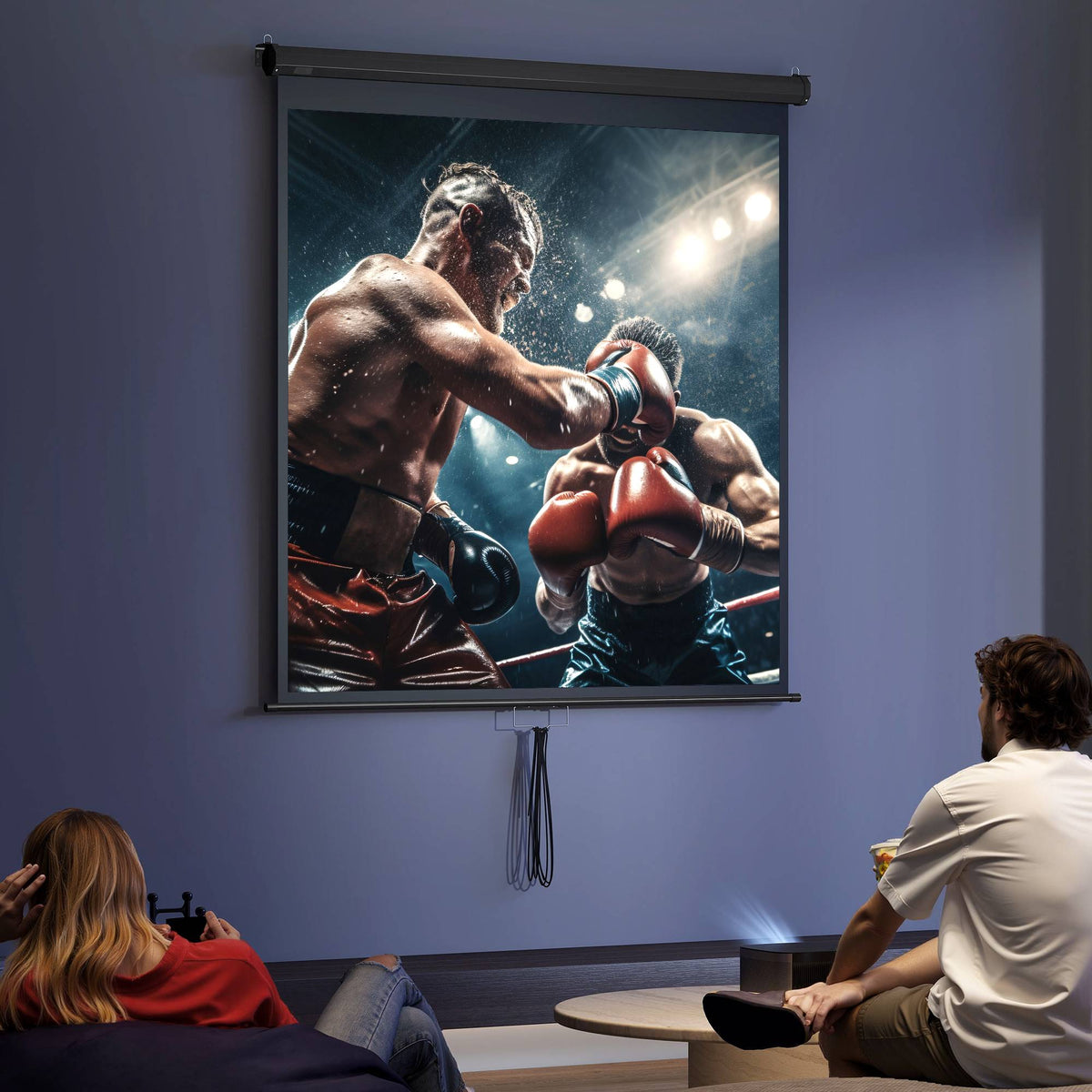 Projector Screen 85 Inch, 1:1 4K, Wall or Ceiling Mount
